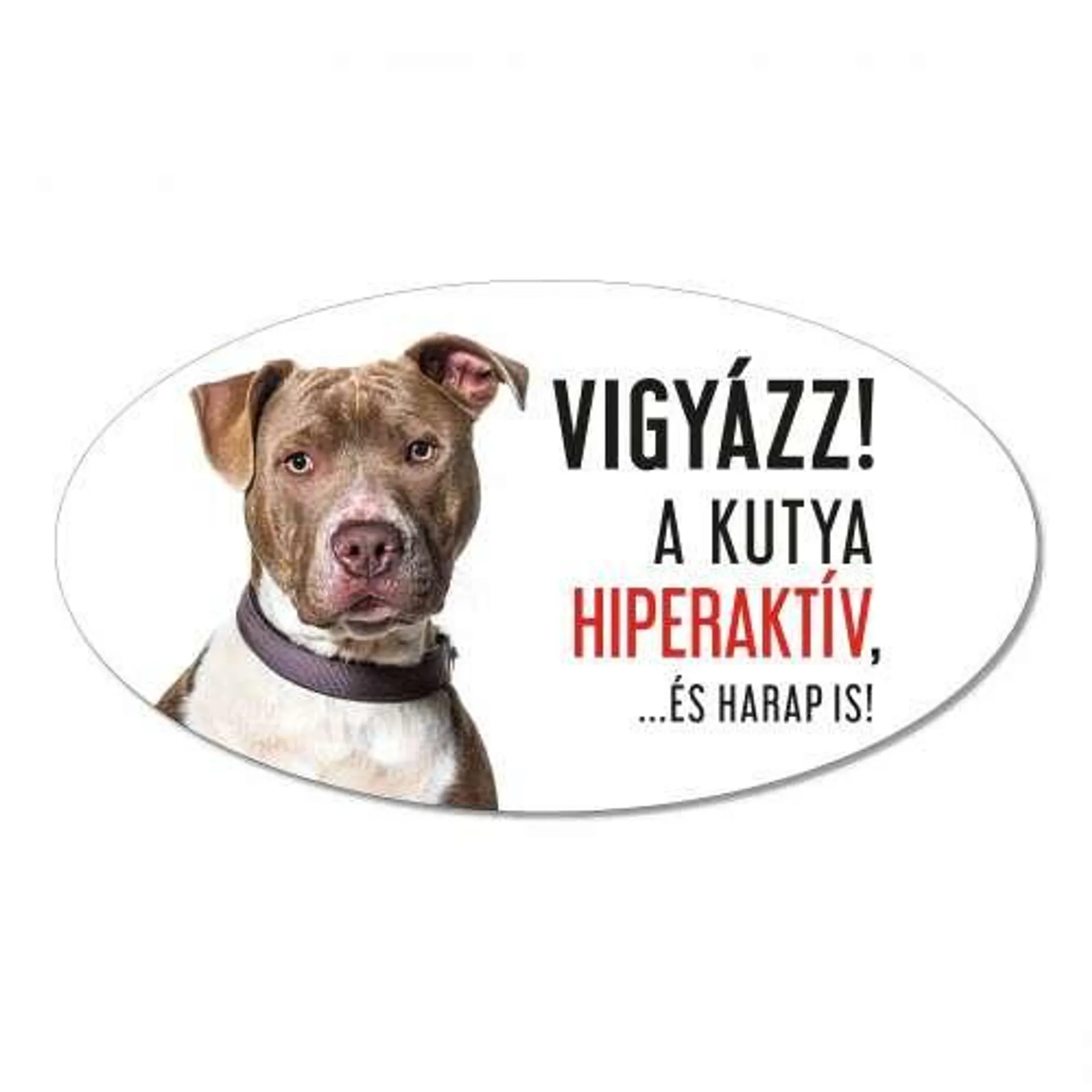 Vigyázz a kutya harap tábla műanyagból Staffordshire terrier