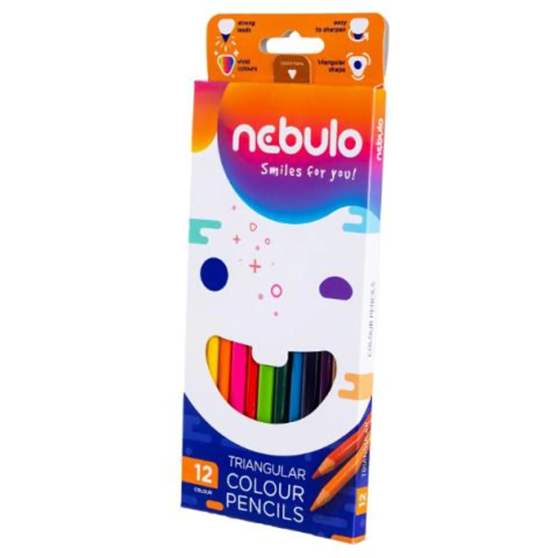 Nebulo: Háromszög alakú 12db-os színes ceruza szett