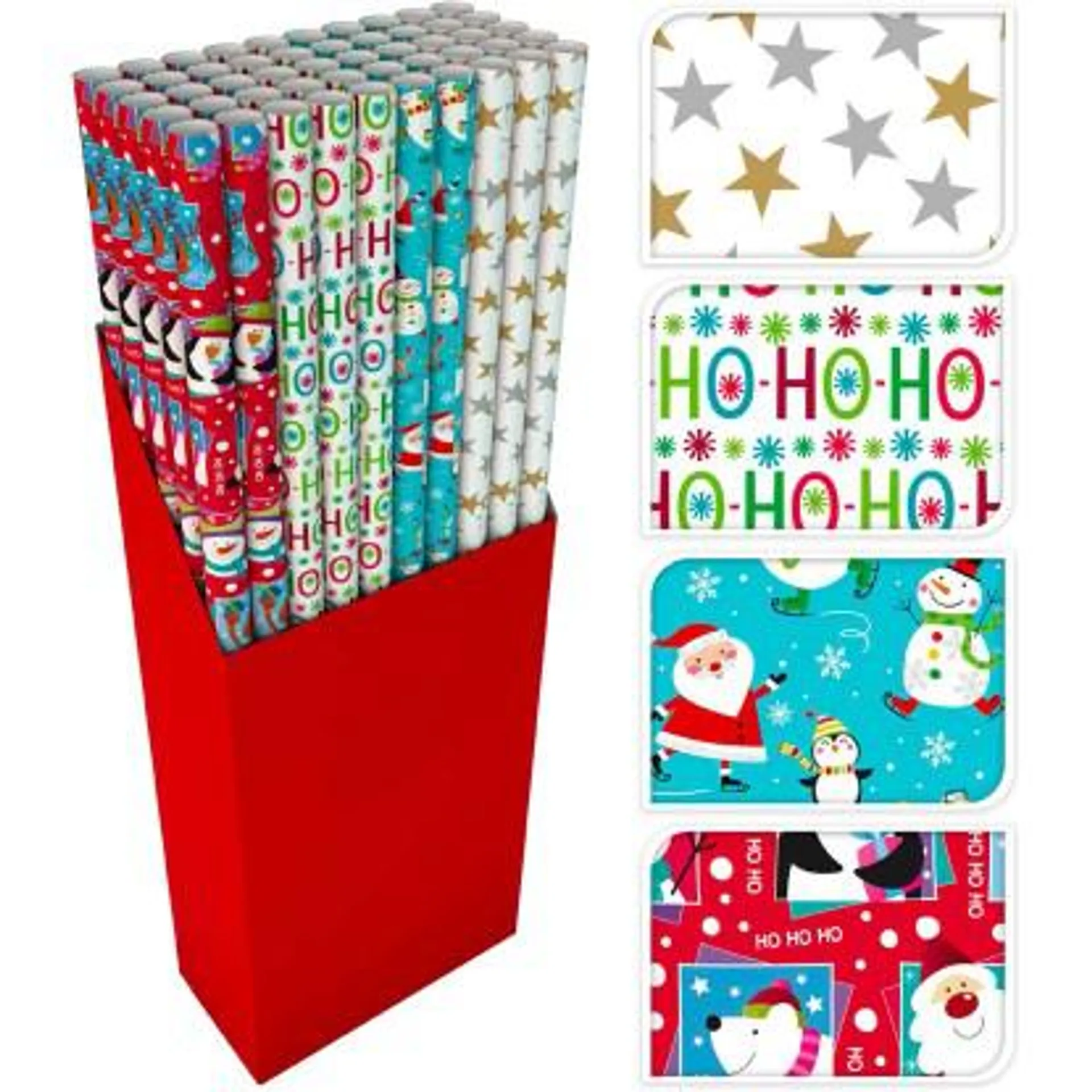 Karácsonyi csomagolópapír XXL 100 cm x 500 cm színes négy kivitelben