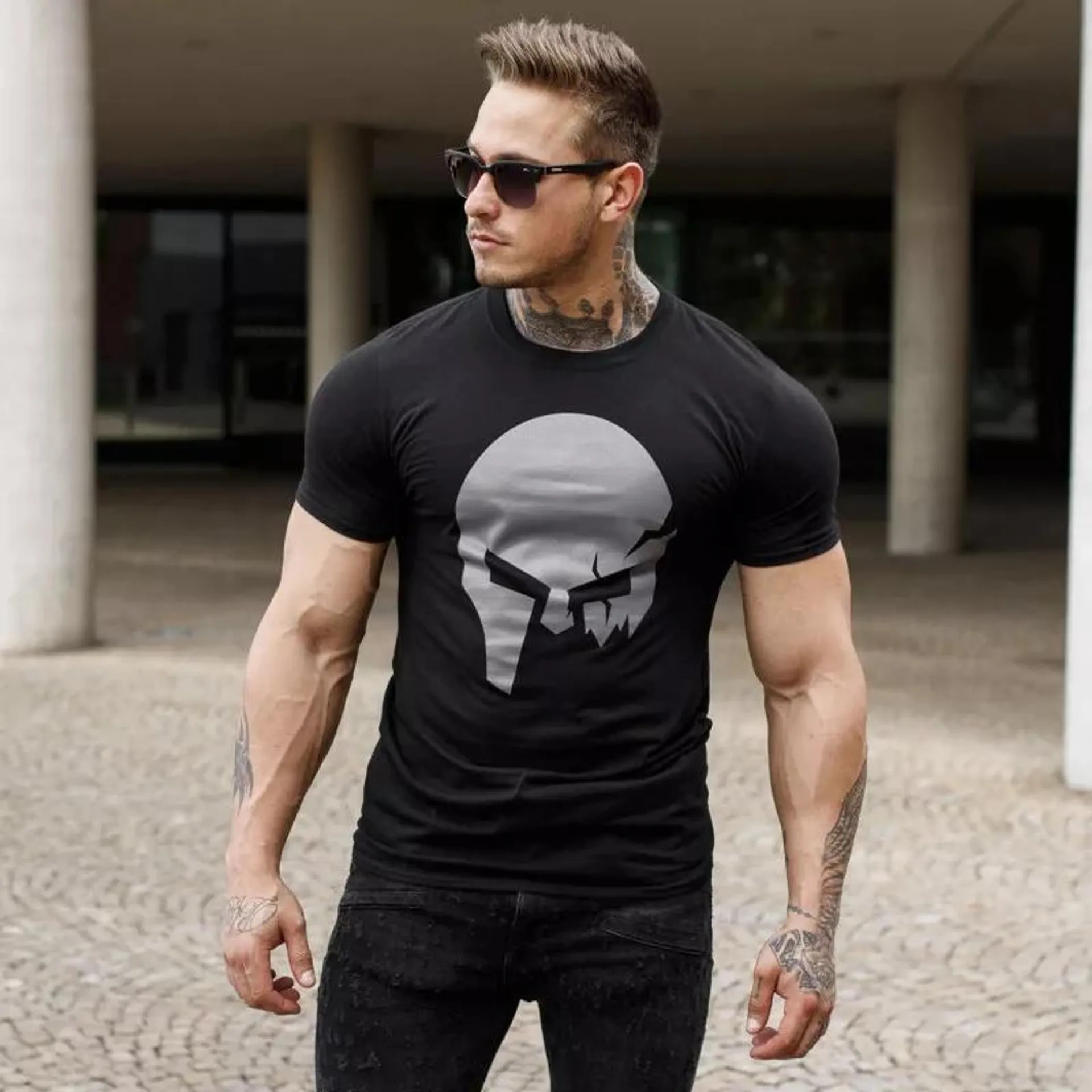 Ultrasoft póló Iron Aesthetics Skull, B&G