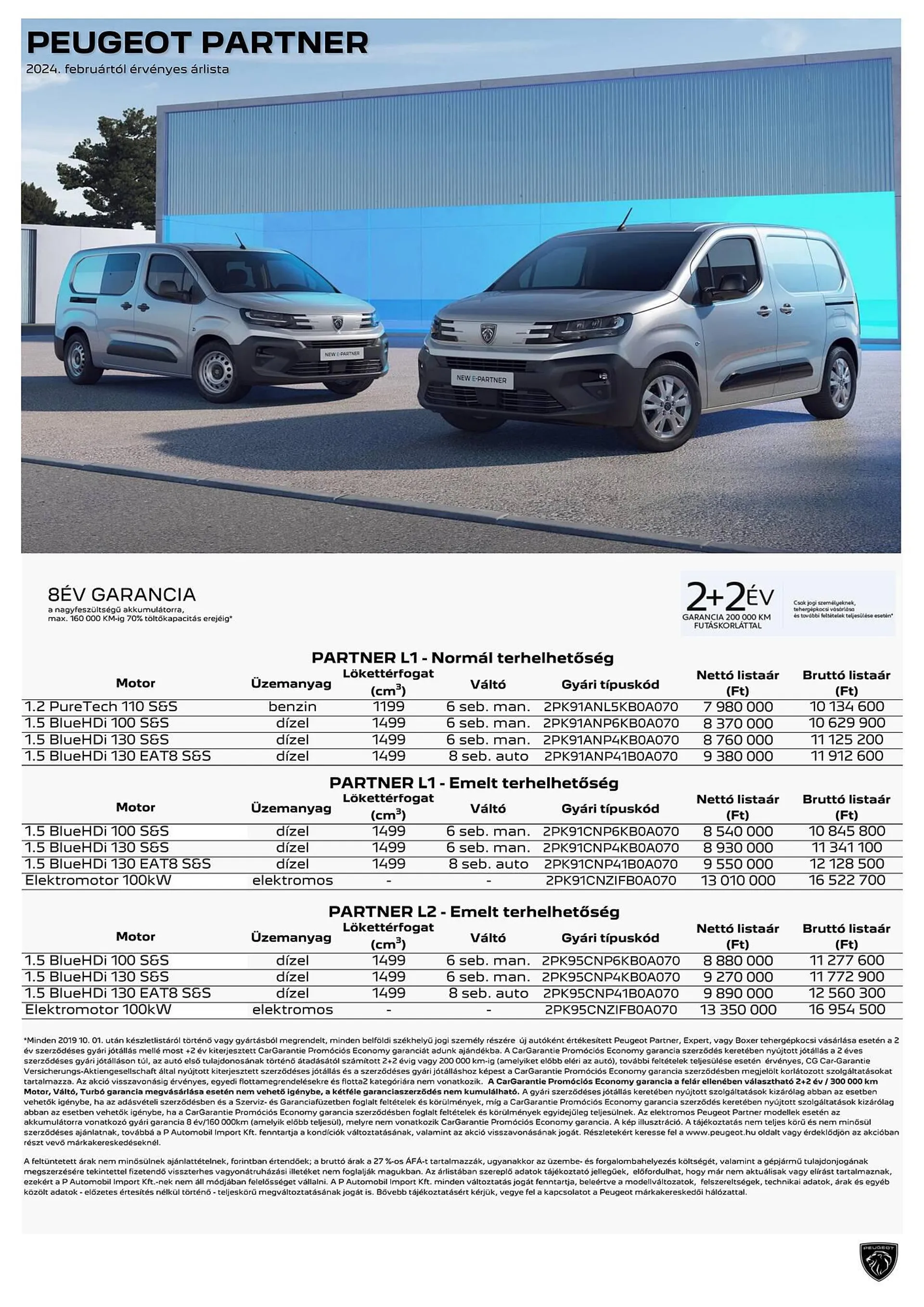 Peugeot Partner akciós újság - február 6. június 30. 2024.