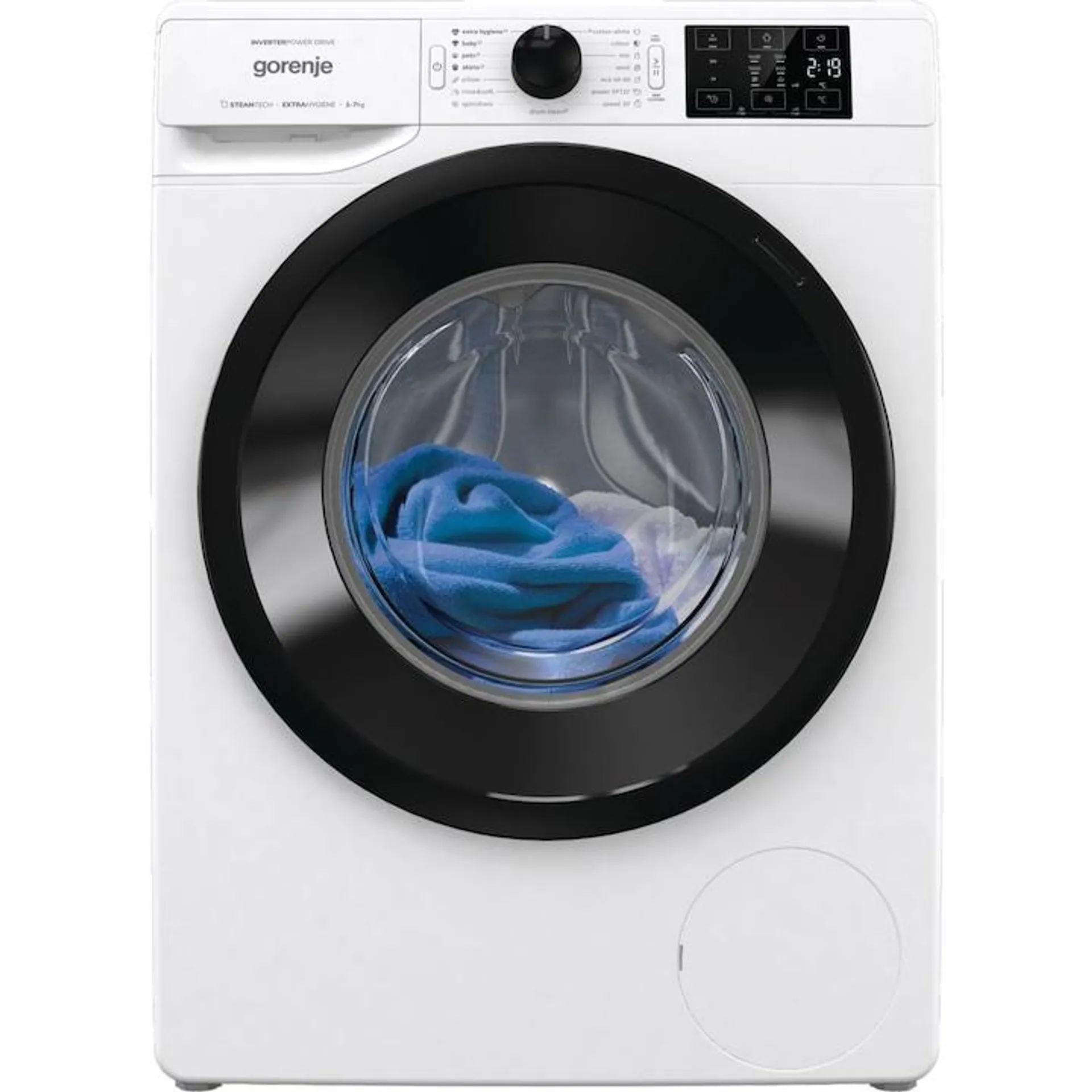 Gorenje WNEI74AS előltöltős mosógép, 7 kg, A energiaosztály, 1400 f/p., SoftSound, Fehér