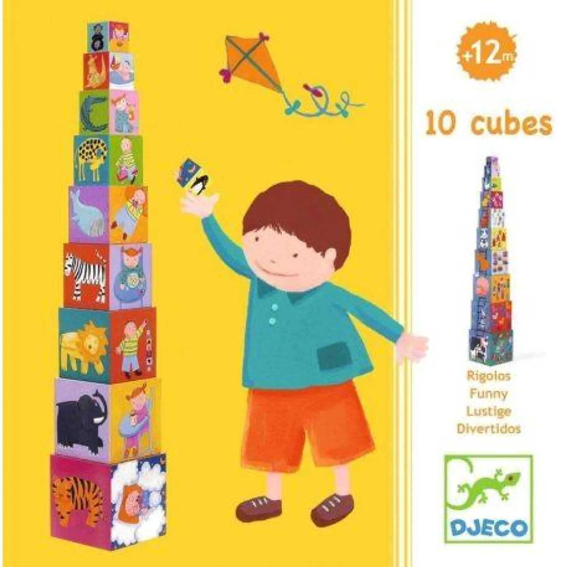 Vicces toronyépítő kocka - 10 funny blocks - Djeco