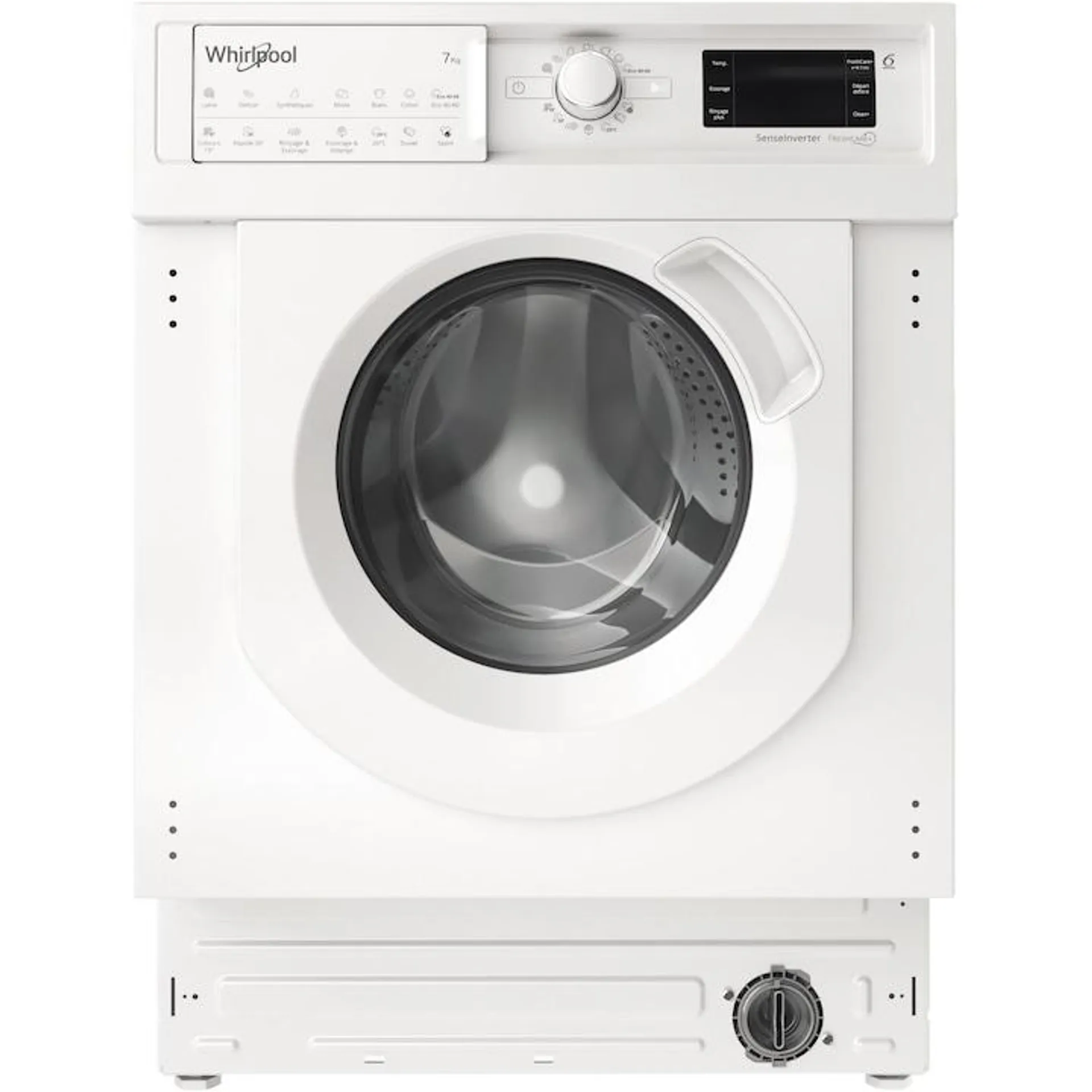 Whirlpool BI WDWG 751482 EU N Beépíthető elöltöltős mosó-szárítógép, 7kg, 1400 fordulat/perc, 60cm, D energiaosztály, fehér