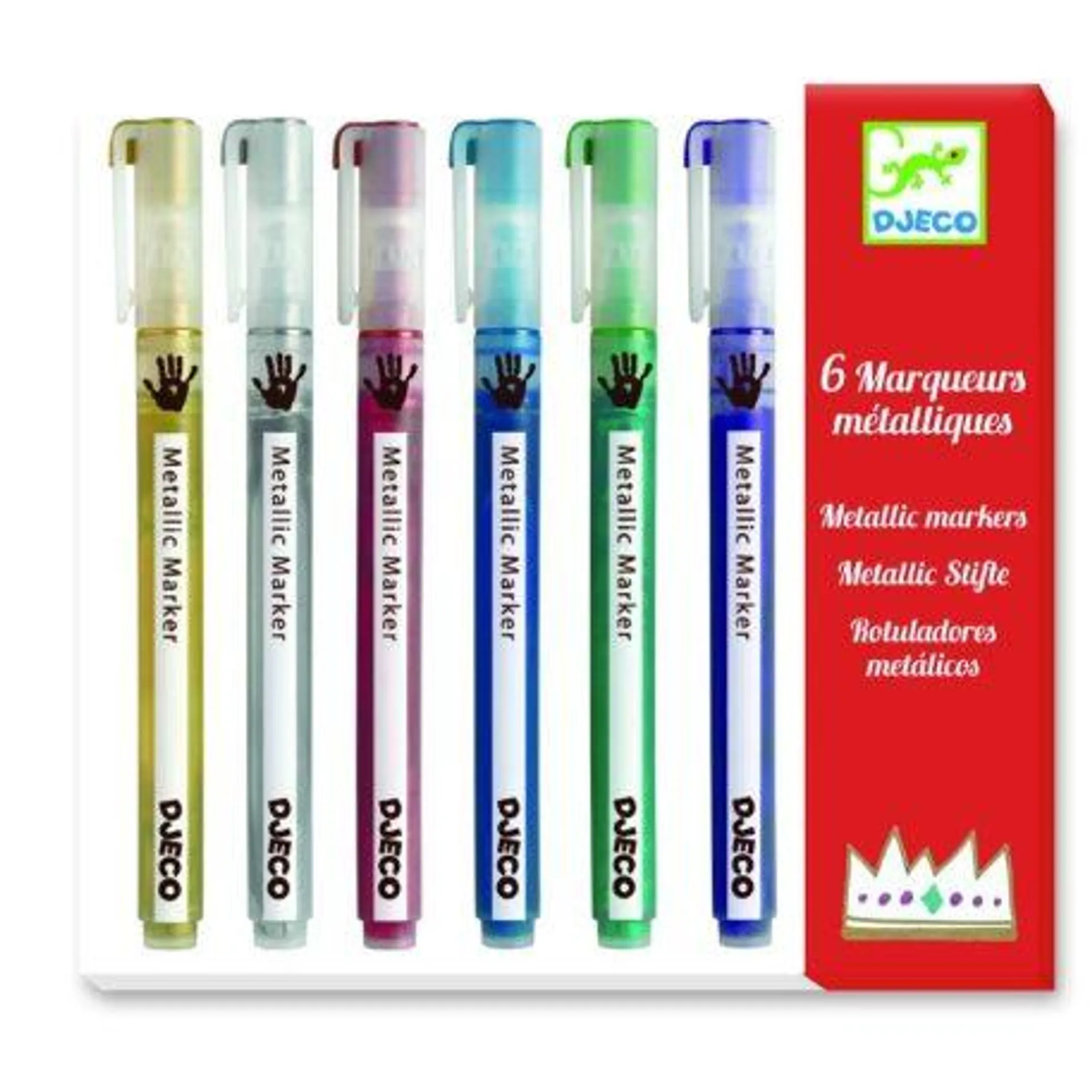 Metál filctoll 6 db-os - 6 metallic markers - Djeco