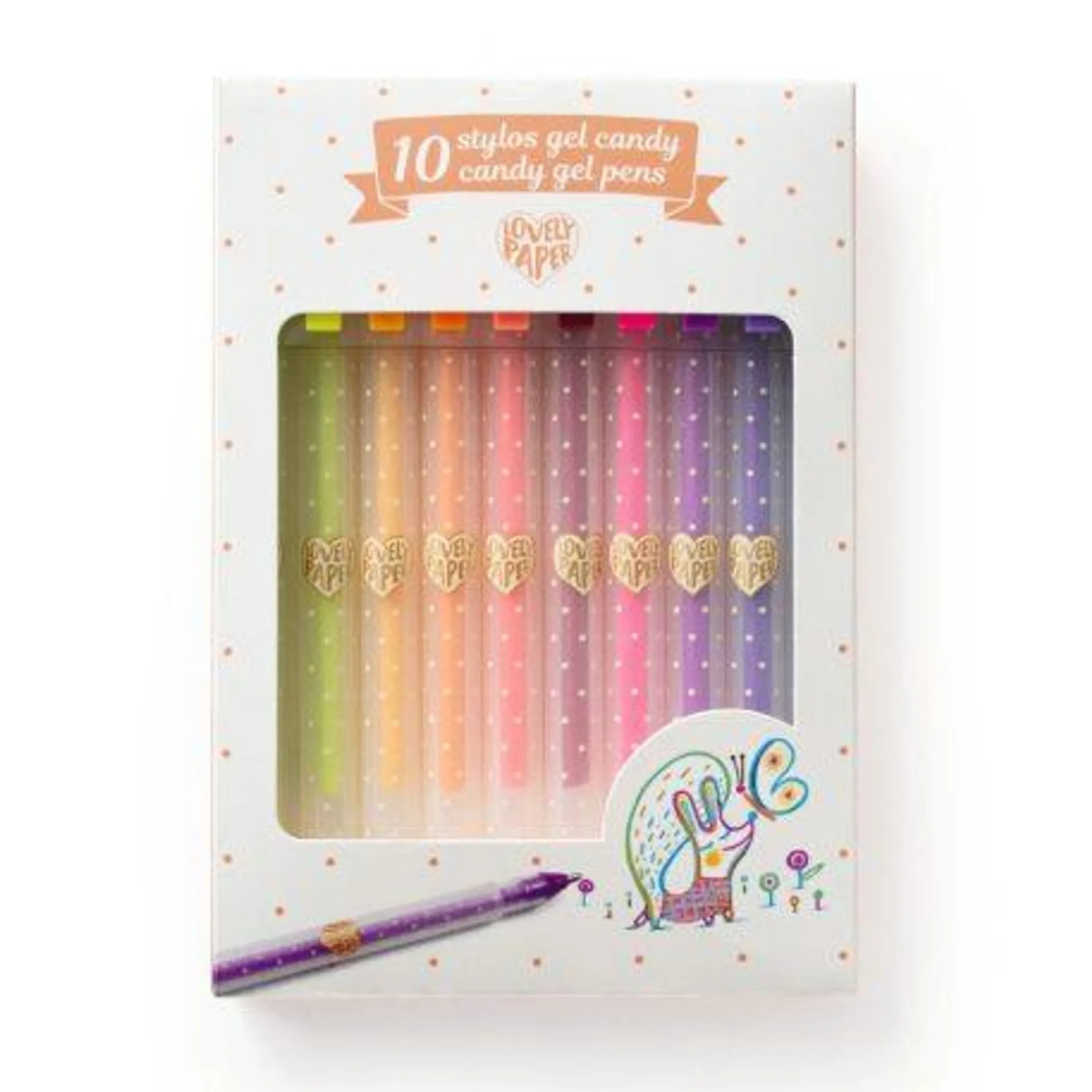 Zselés toll készlet pasztel 10 db - Írószer - 10 candy gel pens - DD03779