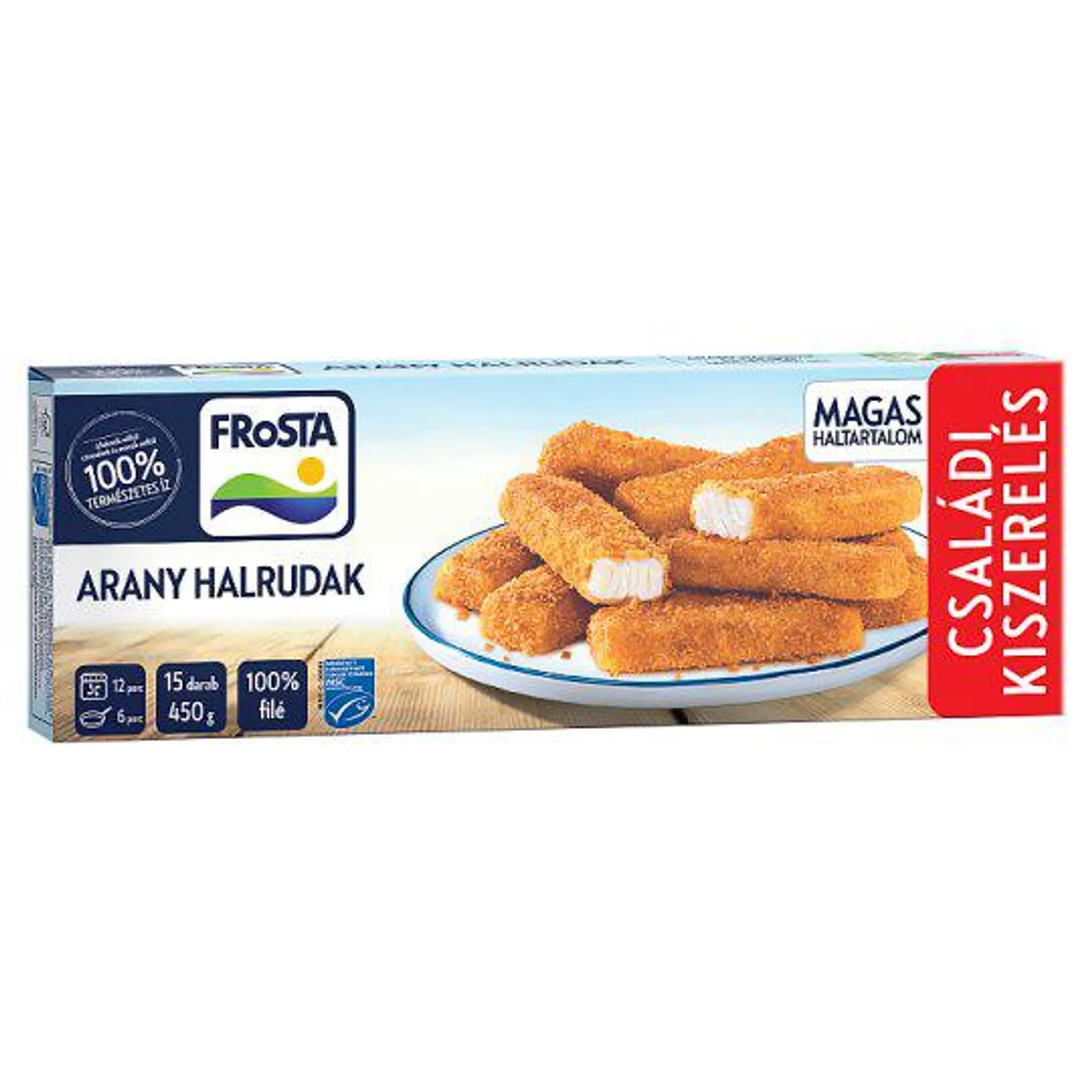 FRoSTA gyorsfagyasztott arany halrudak 15 db 450 g