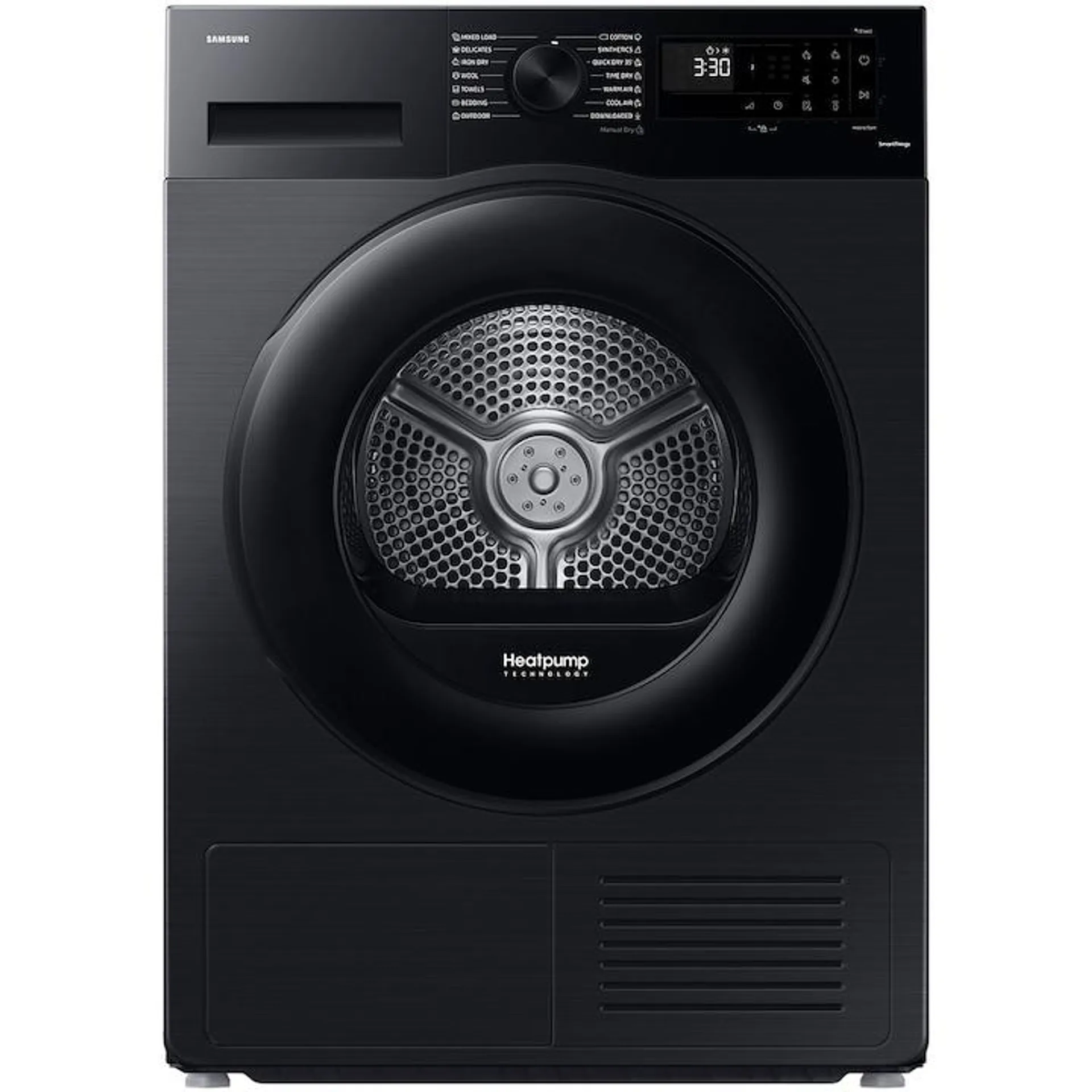 Samsung DV90CGC0A0ABLE Szárítógép, Hőszivattyú, 9 kg, A++ energiaosztály, Optimális szárítás, Gyűrödés megelőző, WiFi SmartThings, AI Energy, Fekete