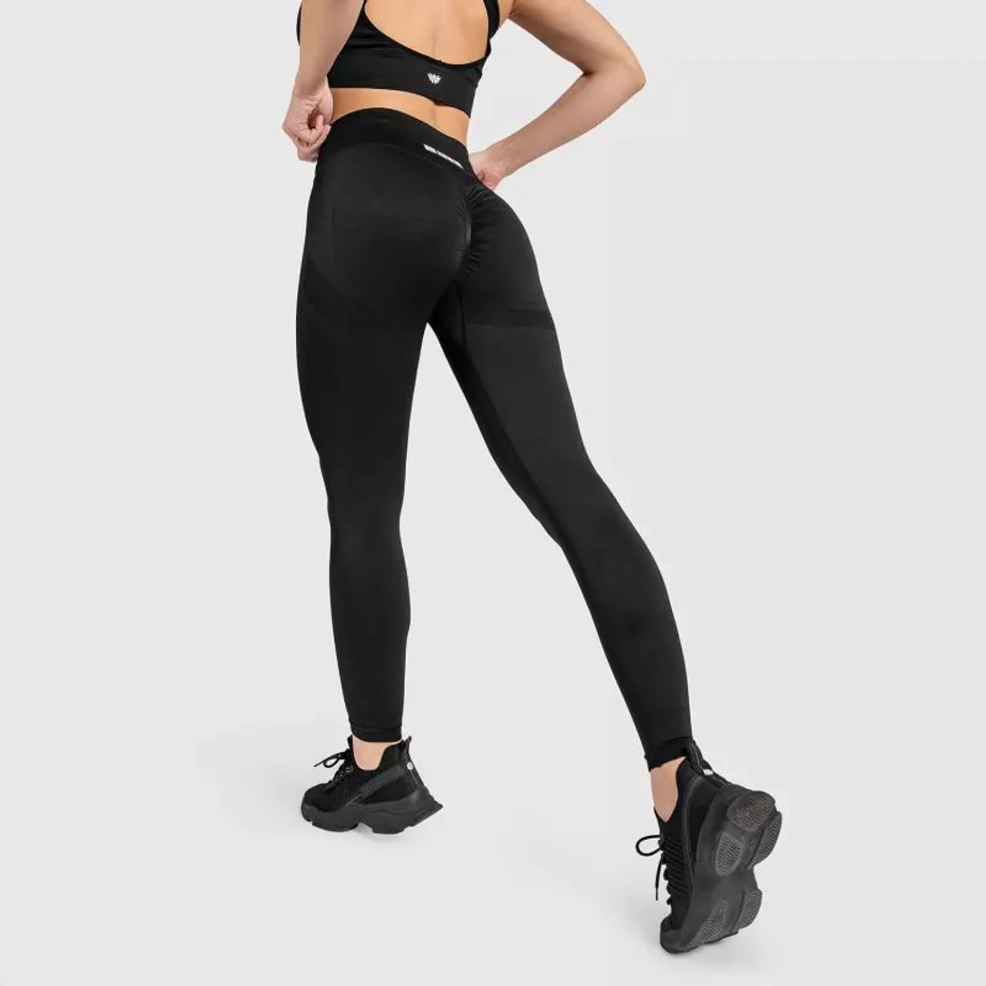 Varrás nélküli leggings Iron Aesthetics Seamless Butt, fekete