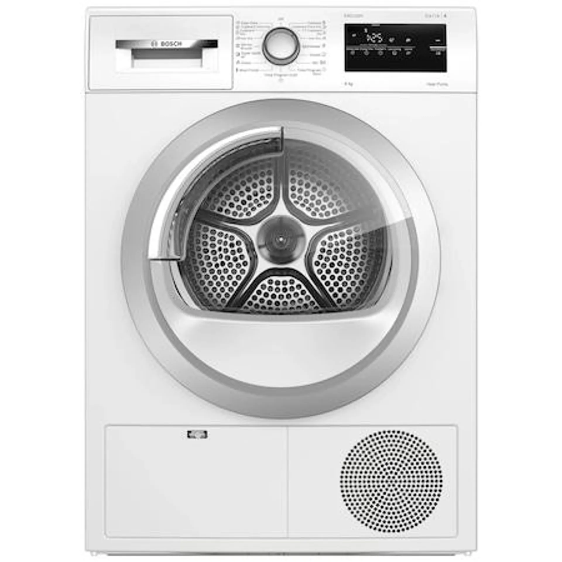 Bosch WTH85292BY Serie 4 Hőszivattyús kondenzációs szárítógép, 8 kg, EasyClean, TouchControl, A++ enerigaosztály, Fehér