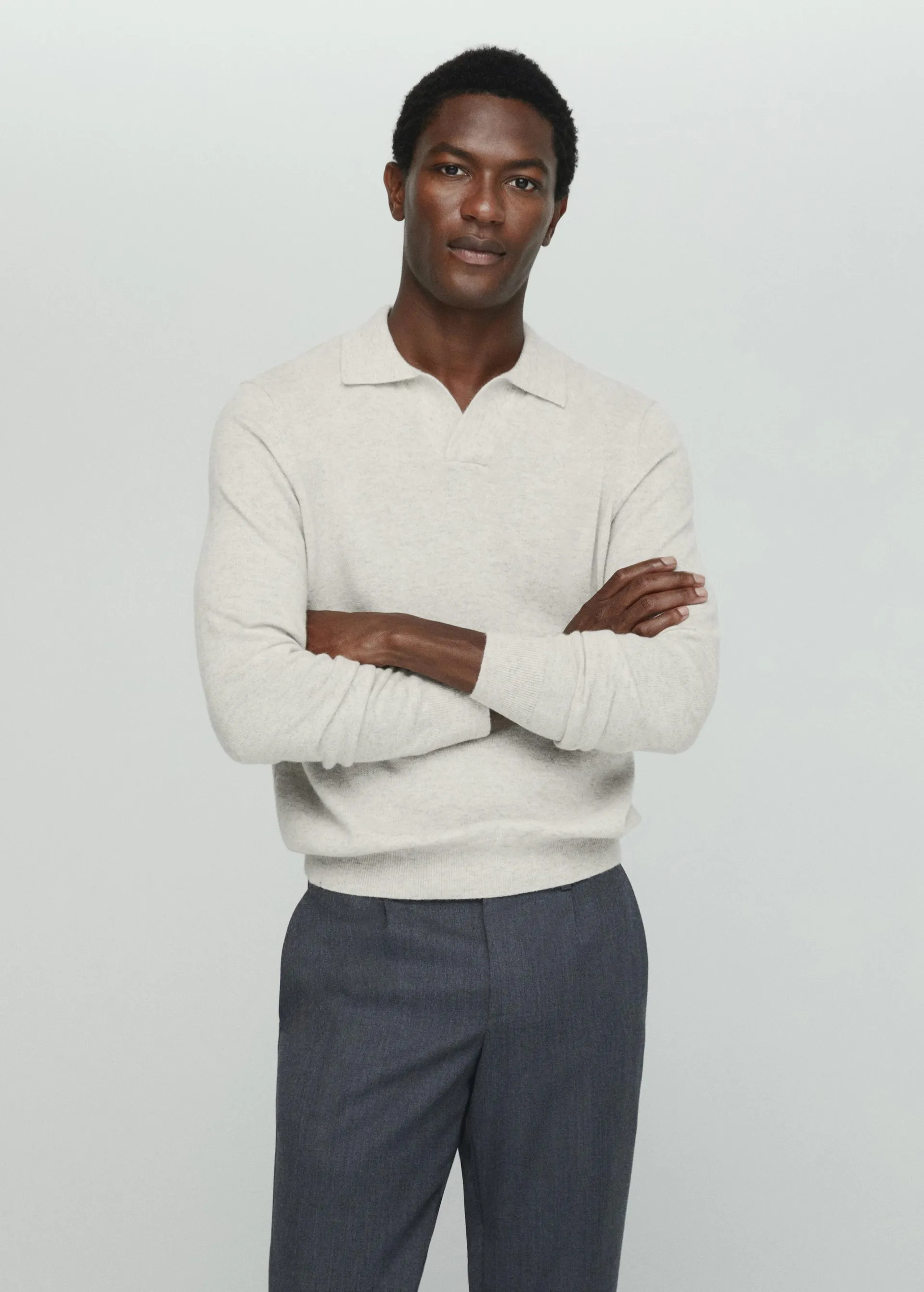 100% cashmere knitted polo shirt