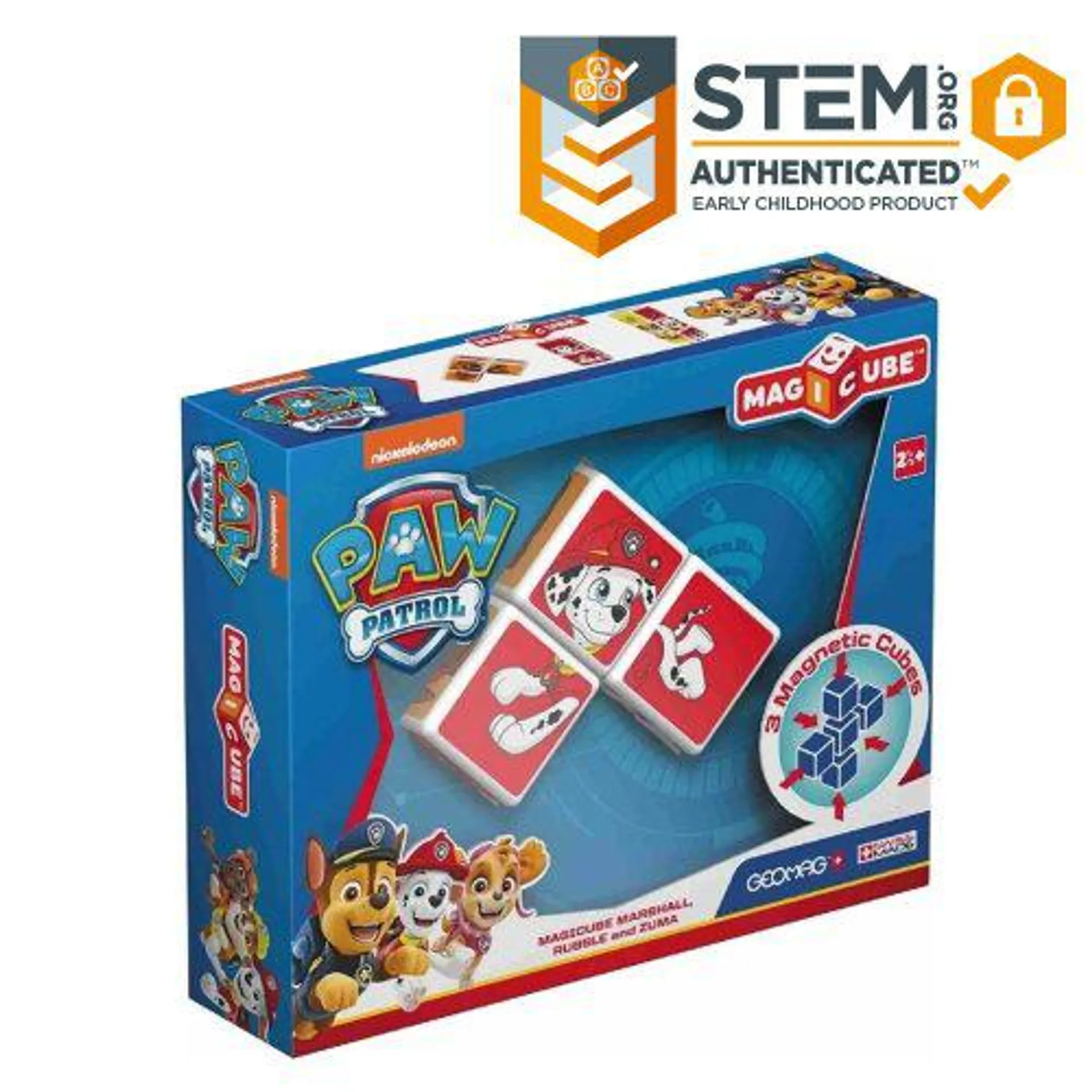 Geomag Magicube - Mancs Őrjárat építőkocka szett, 5 db-os - Marshall és tűzoltó járgánya