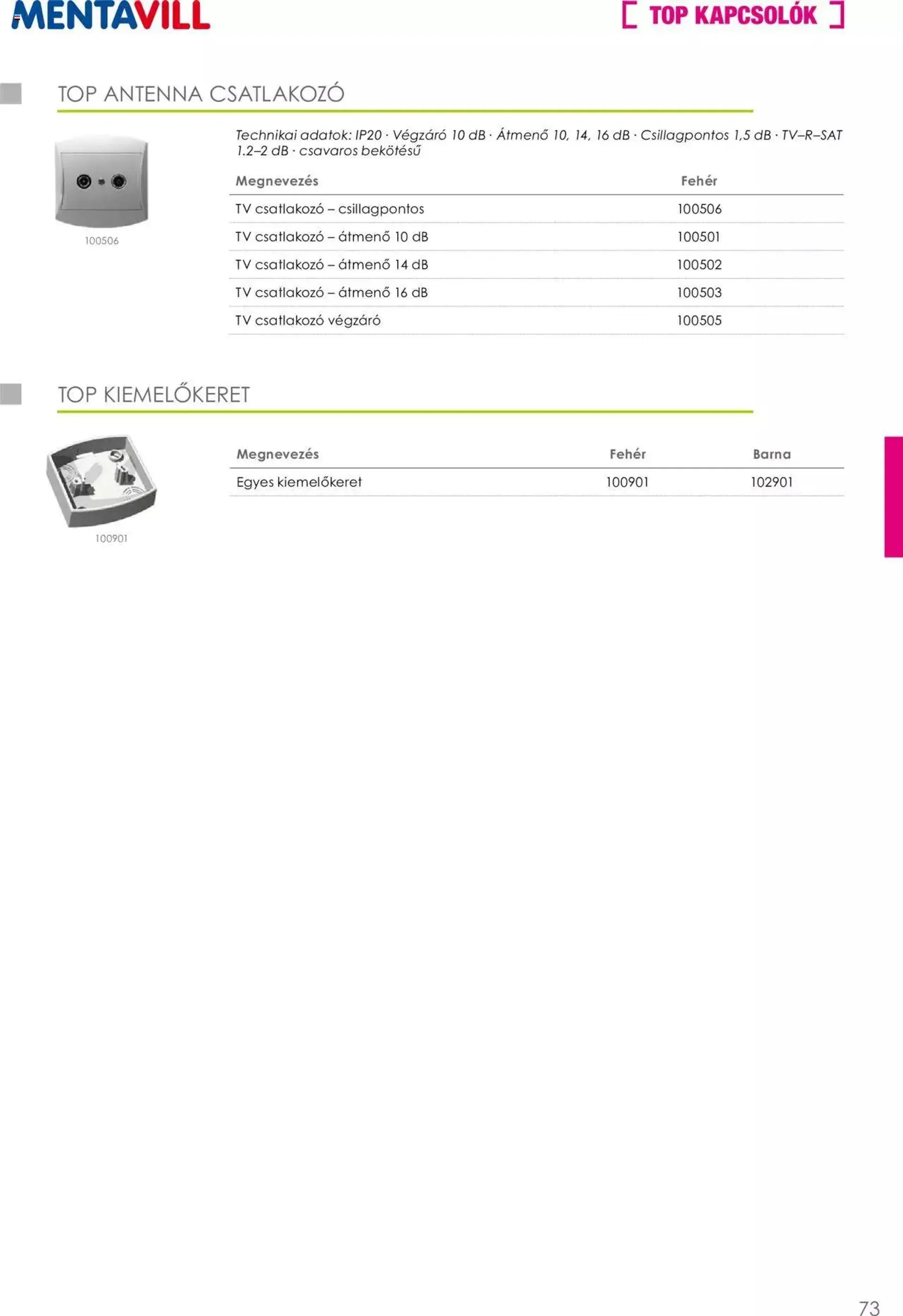 Katalógus Mentavill - Termékkatalógus 2022-2023 május 23.-tól december 31.-ig 2024. - Oldal 74