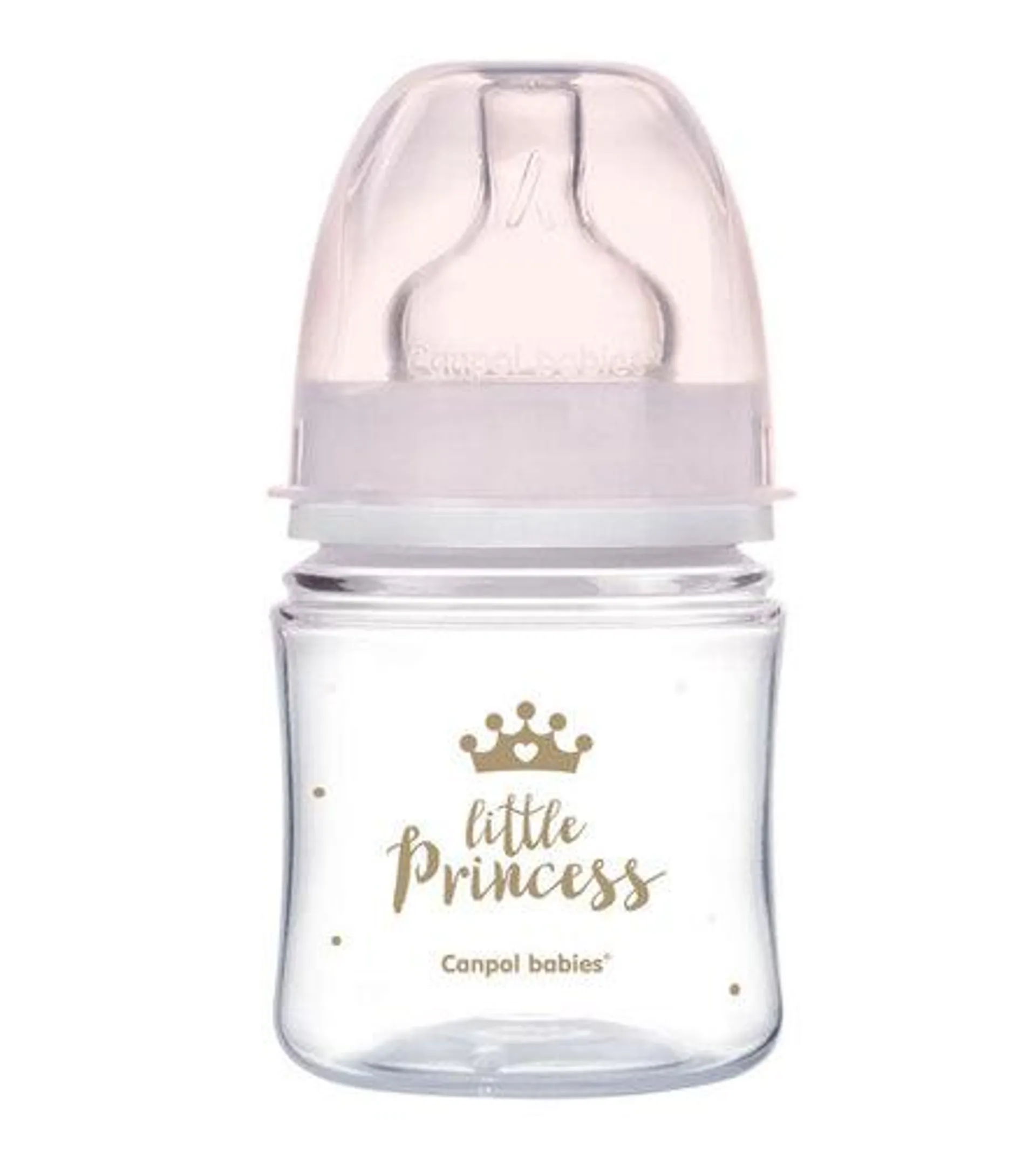 Canpol EasyStart cumisüveg széles anticolic #0hó #120ml #Royal Baby rózsaszín #35-233-PIN
