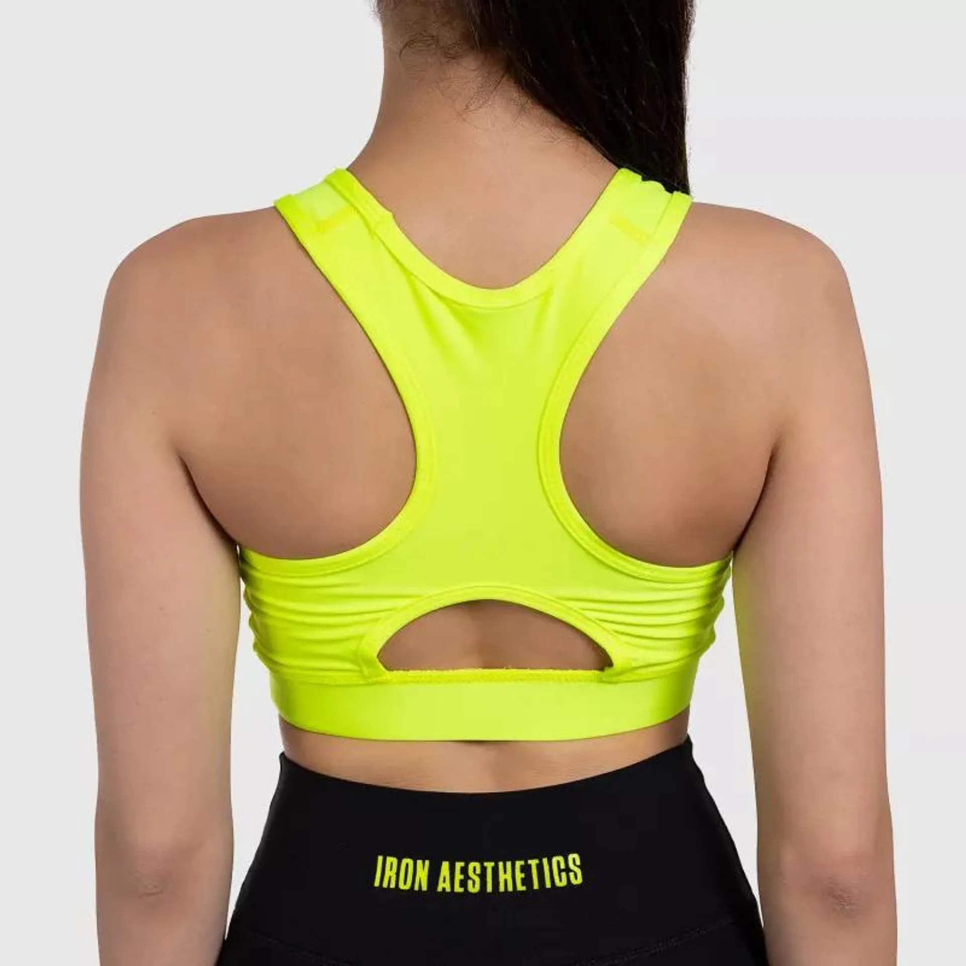 Női sportmelltartó - Iron Aesthetics, NEON YELLOW