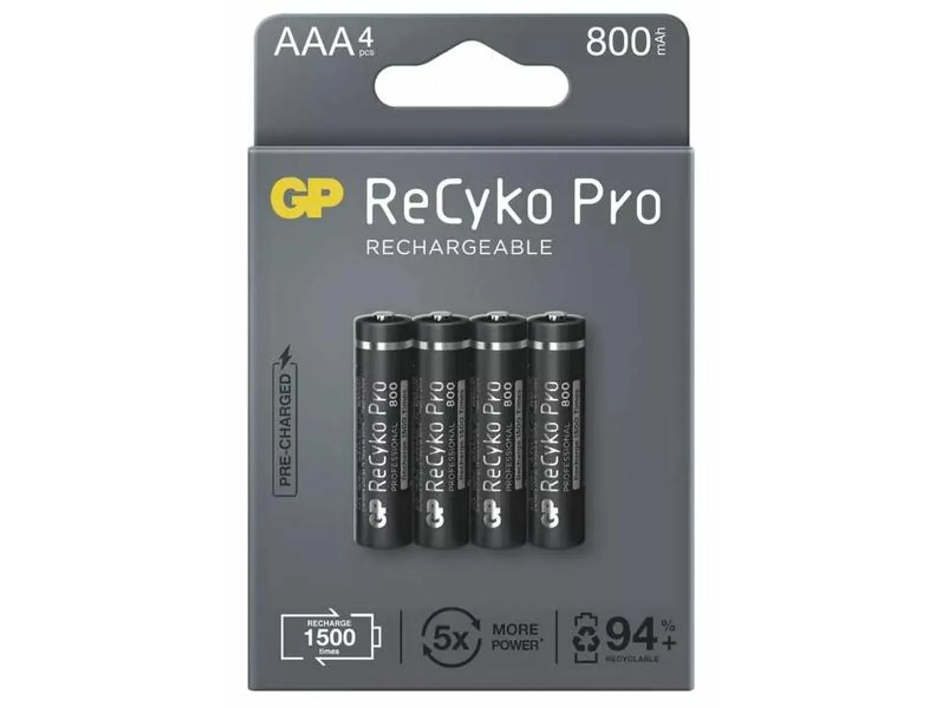 GP B22184 ReCyko Pro NiMH Akkumulátor HR03 (AAA) 800mAh, 4db