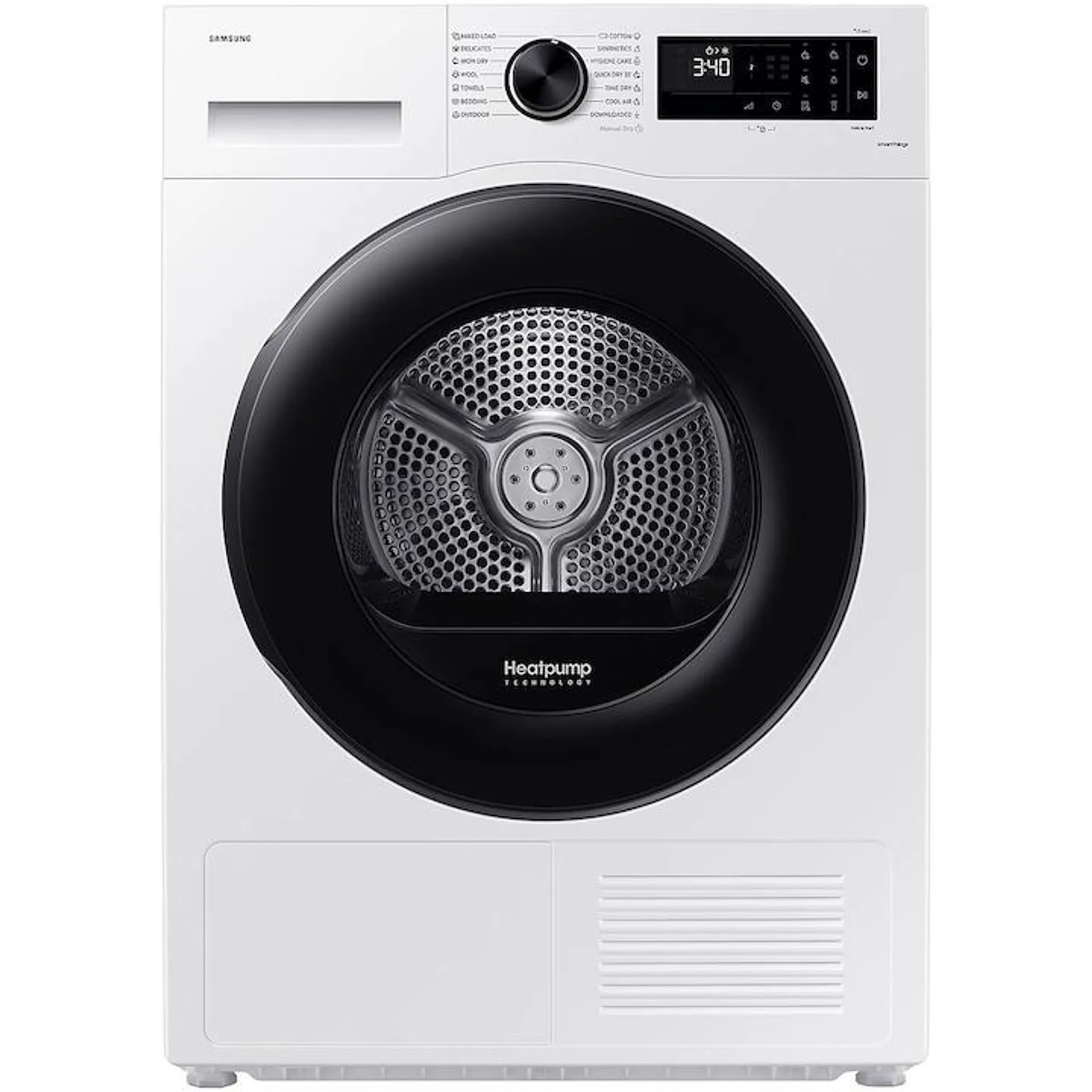 Samsung DV90CGC2A0AELE Szárítógép, 9 kg, SmartThings, LED kijelző, A energiaosztály, Fehér