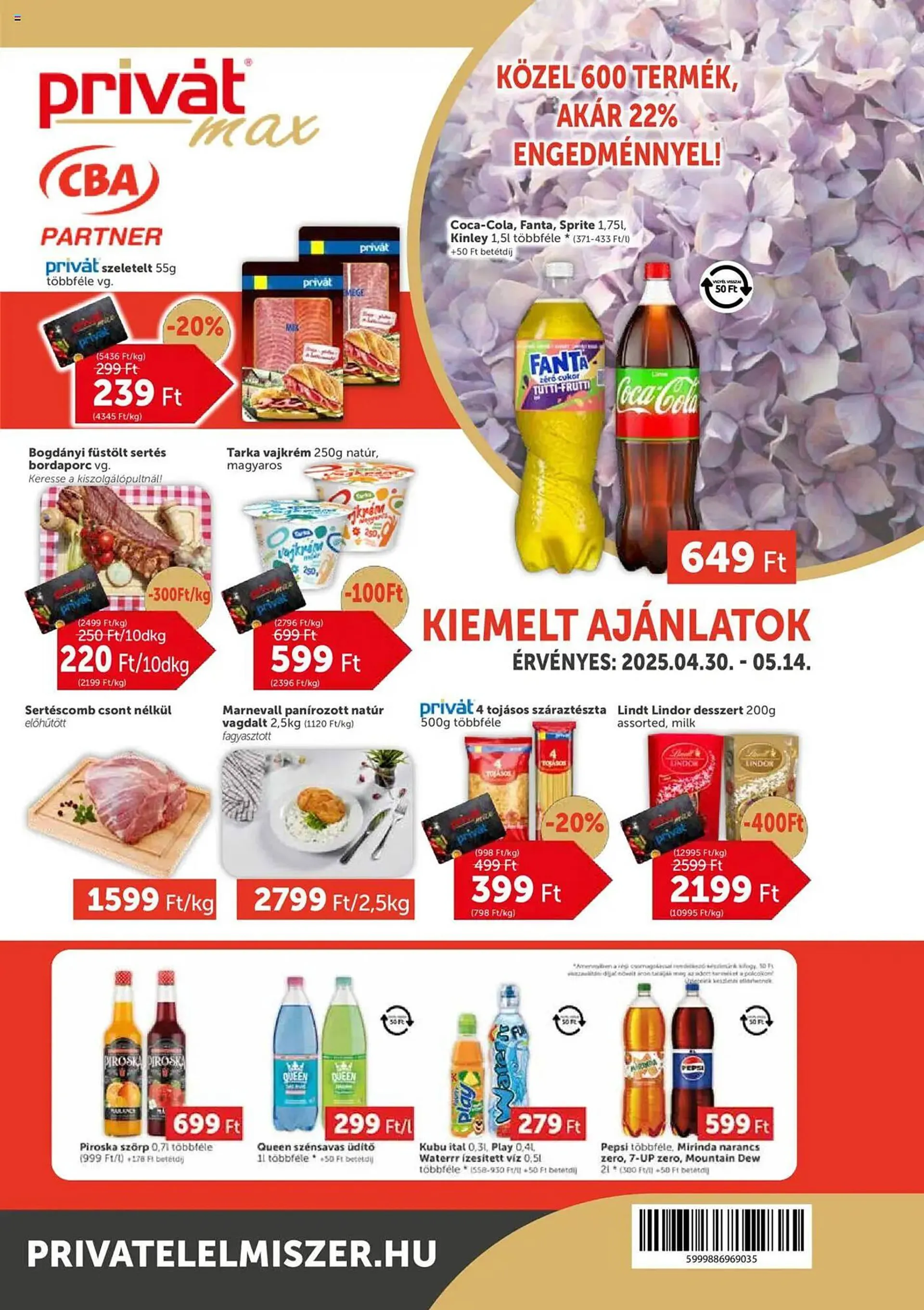 Katalógus PRIVÁT akciós újság április 30.-tól május 14.-ig 2025. - Oldal 1