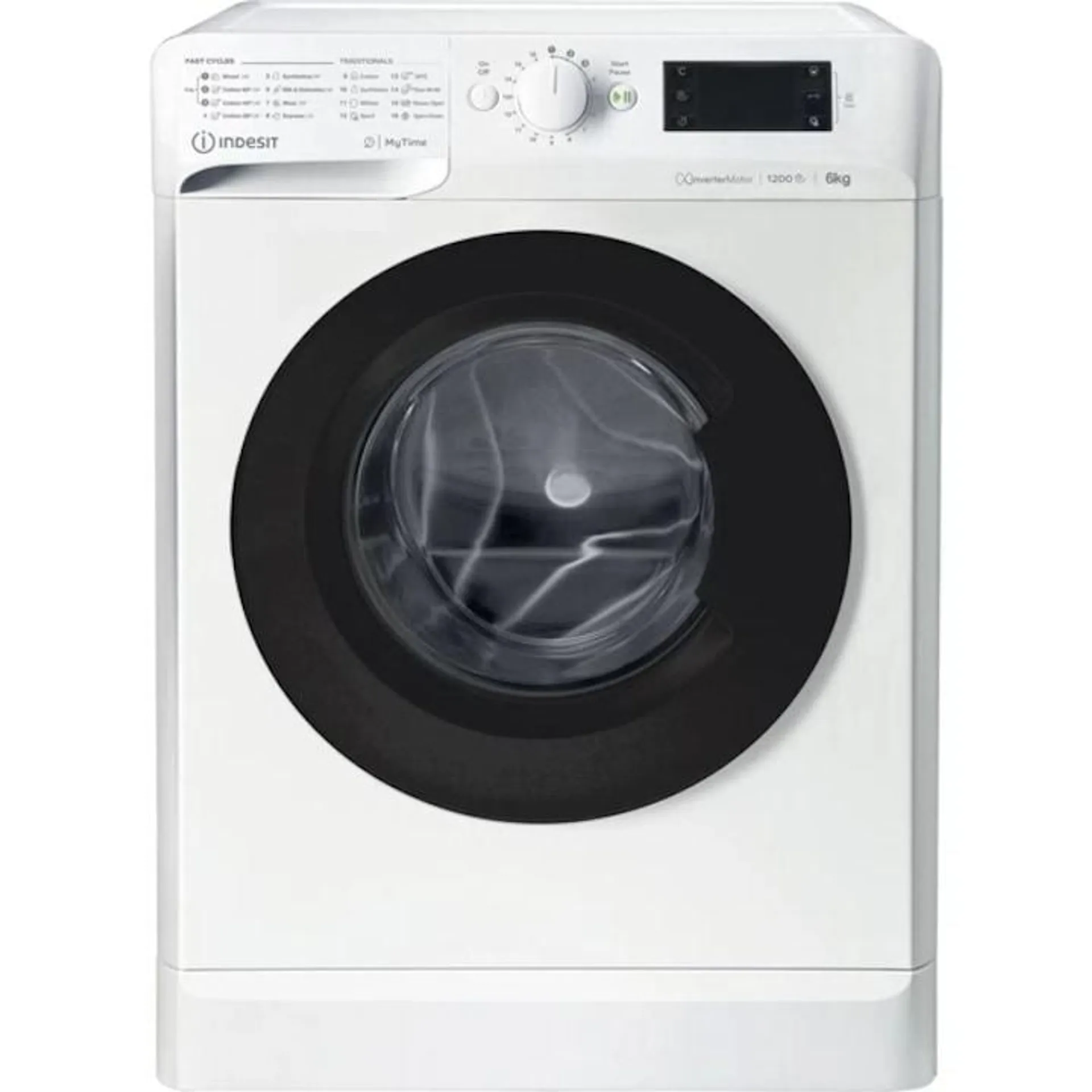 Indesit MTWSE 61294 WK EE Keskeny elöltöltős mosógép, "C" energiaosztály, max. 1200 ford./perc, 6 kg kapacitás, Fehér