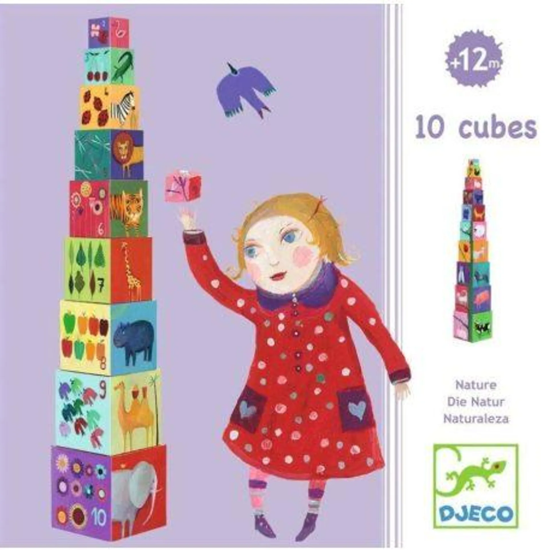 Természet és állatok toronyépítő kocka - természet, állat - 10 nature & animal blocks - Djeco