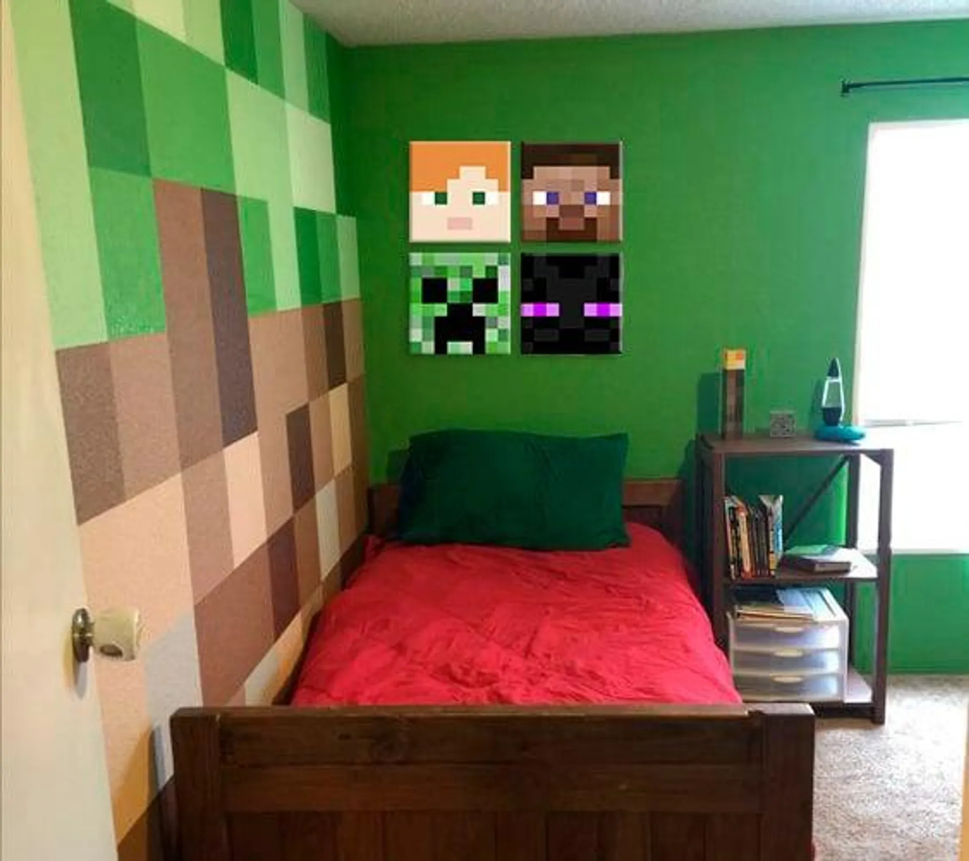 Minecraft vászonkép - a legjobb karakterek vásznon - Alex, Steve, Enderman, Creeper