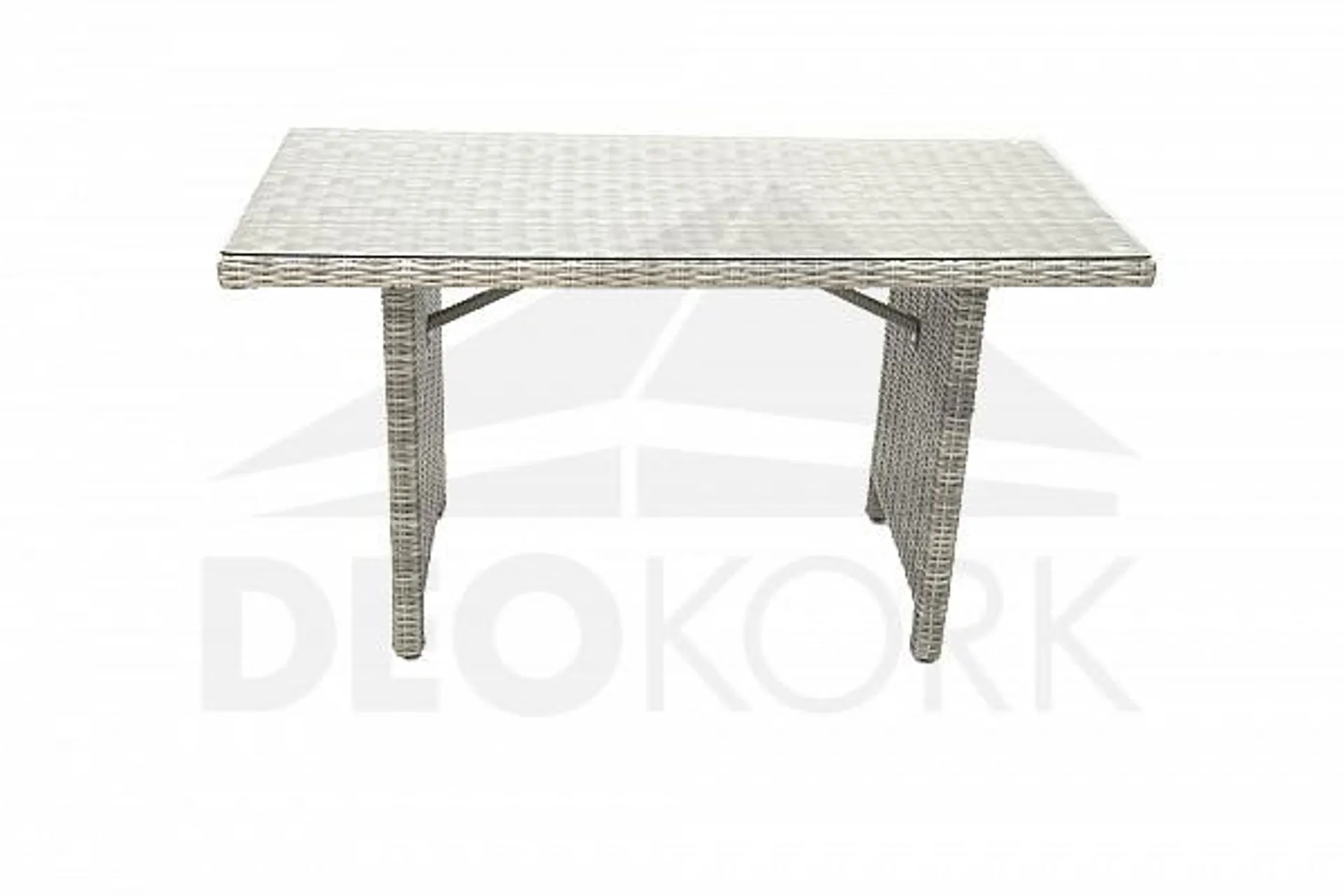 Rattan asztal 140 x 80 cm SEVILLE (szürke)