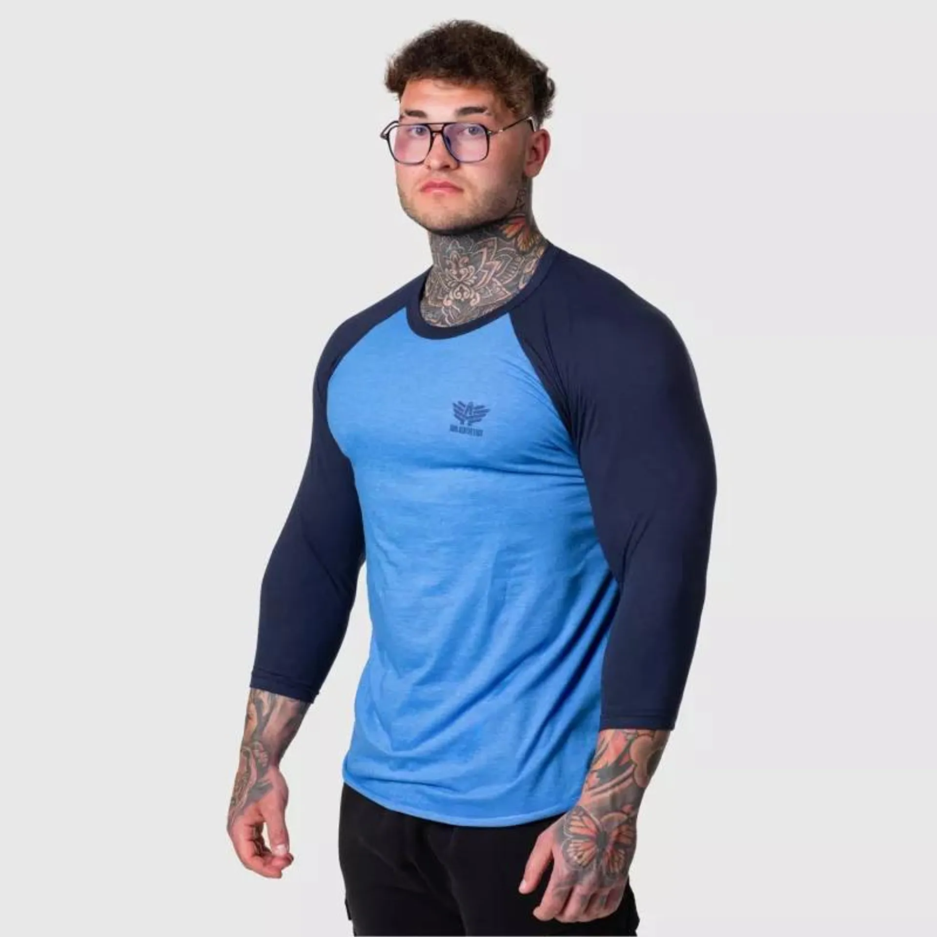 Férfi 3/4 ujjú póló Iron Aesthetics Outline, blue/navy