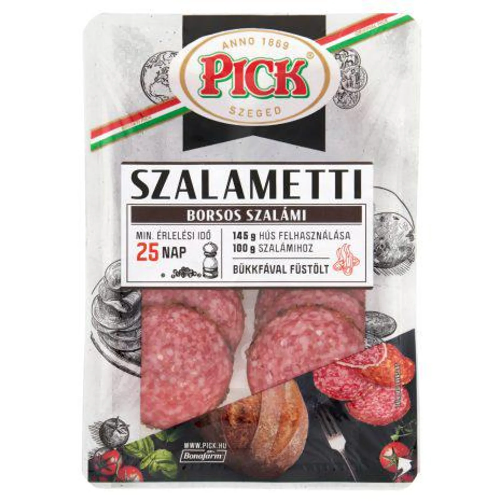 PICK Szalametti szeletelt borsos szalámi 60 g