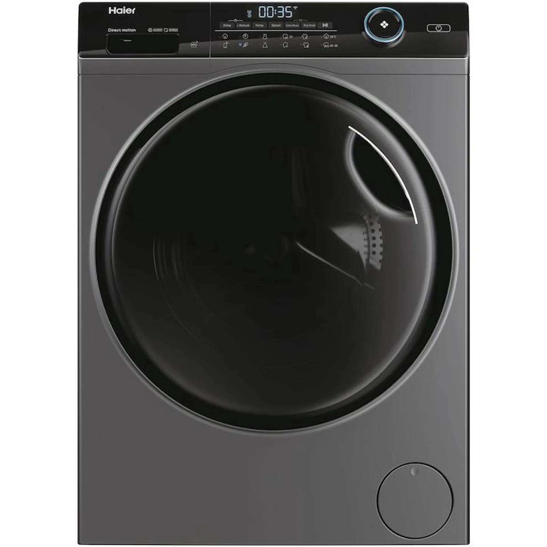 Haier HWD80-B14959S8U1S Mosó-szárítógép, 8 kg mosás, 5 kg szárítás, 1400 ford/perc, Direct Motion Motor, Wi-Fi, iRefresh, ABT, Pillow Drum, Dual Spray, A energiaosztály, Antracit