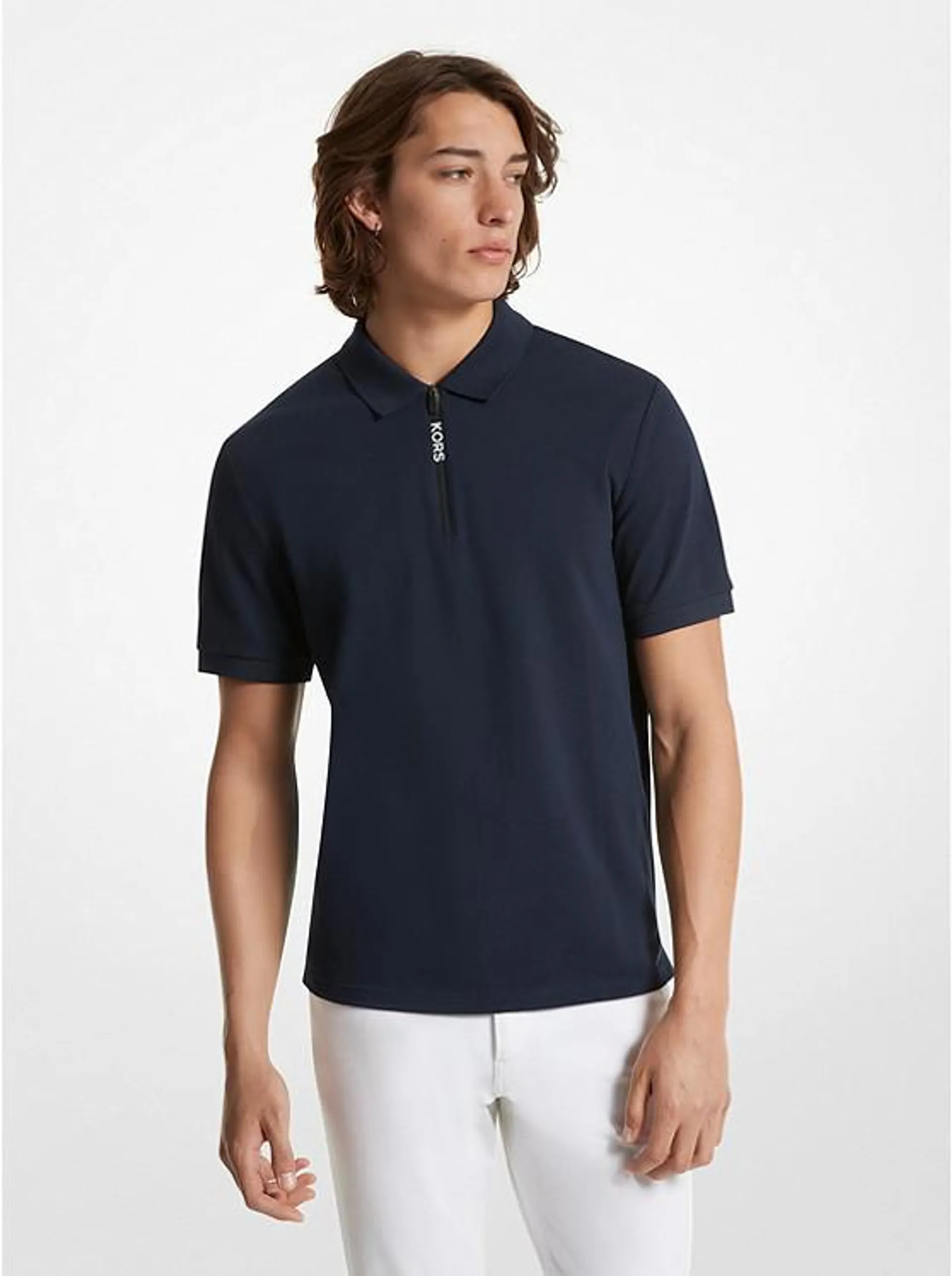 Cotton Half-Zip Polo Shirt