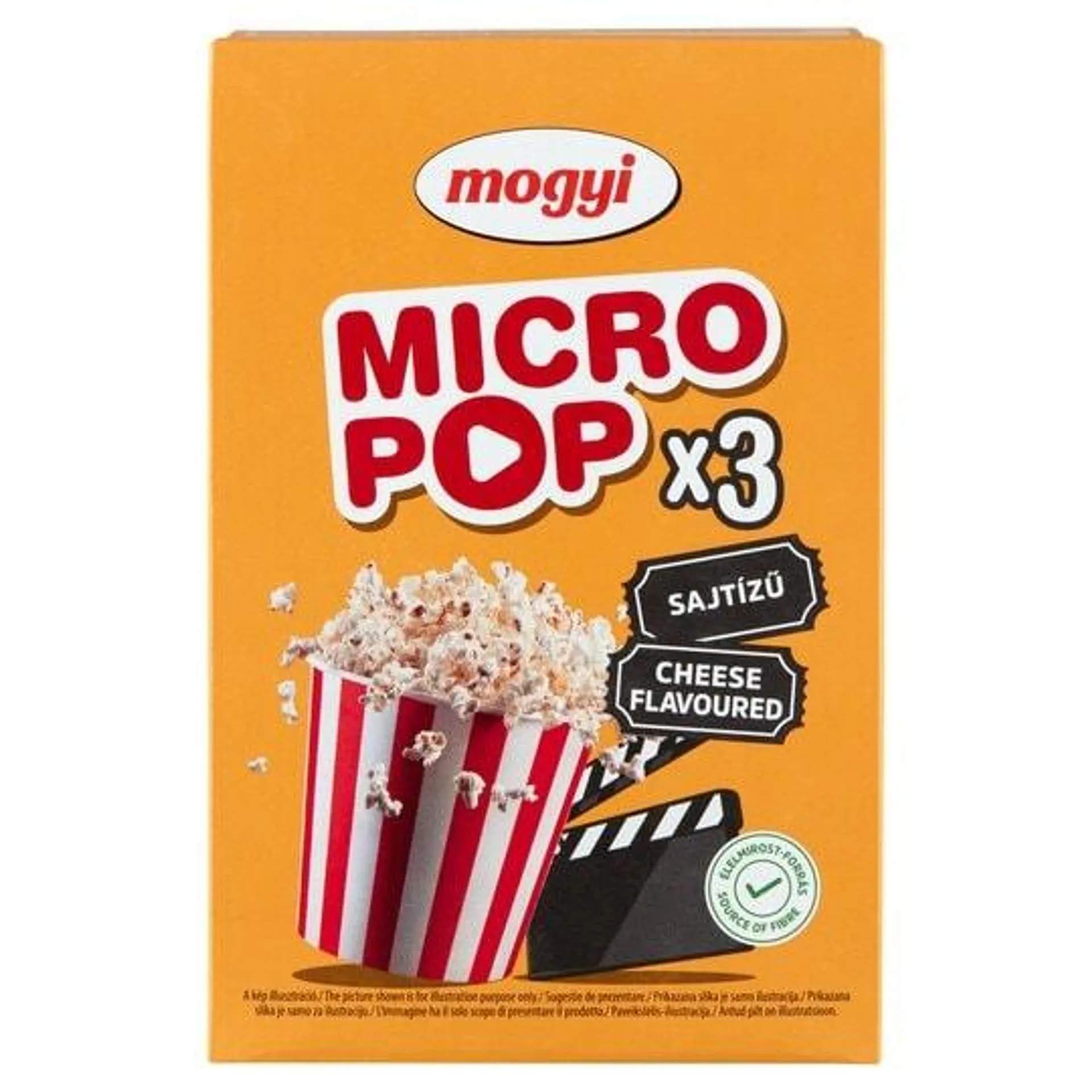 Mogyi Micro Pop mikrohullámú sütőben elkészíthető sajtízű pattogatni való kukorica 3 x 100 g (300 g)