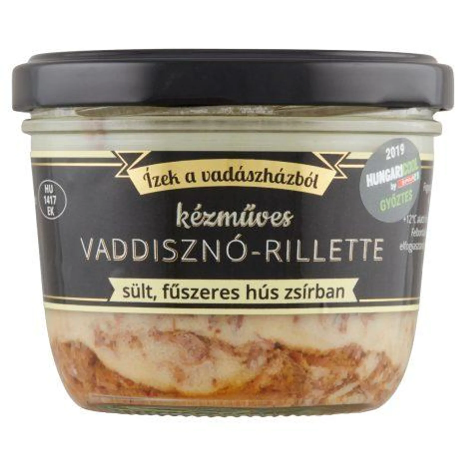 Kézműves vaddisznó-rillette sült, fűszeres hús zsírban 185 g