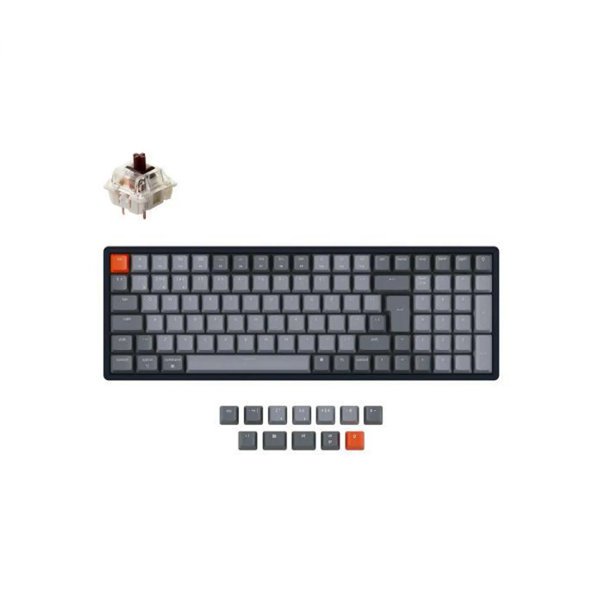 Keychron – K4 nemzetközi angol mechanikus billentyűzet - RGB, Bluetooth, alumínium váz - Hot-swap Gateron G Pro Brown switch