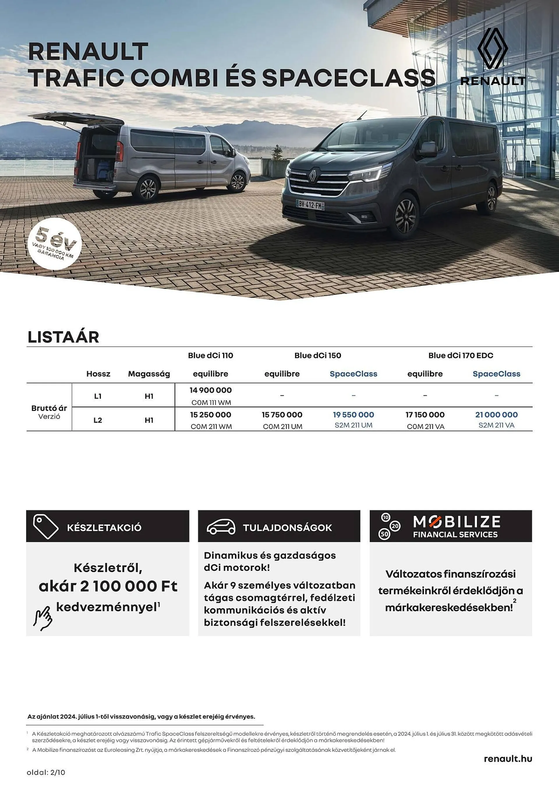 Renault Trafic Combi akciós újság - 2