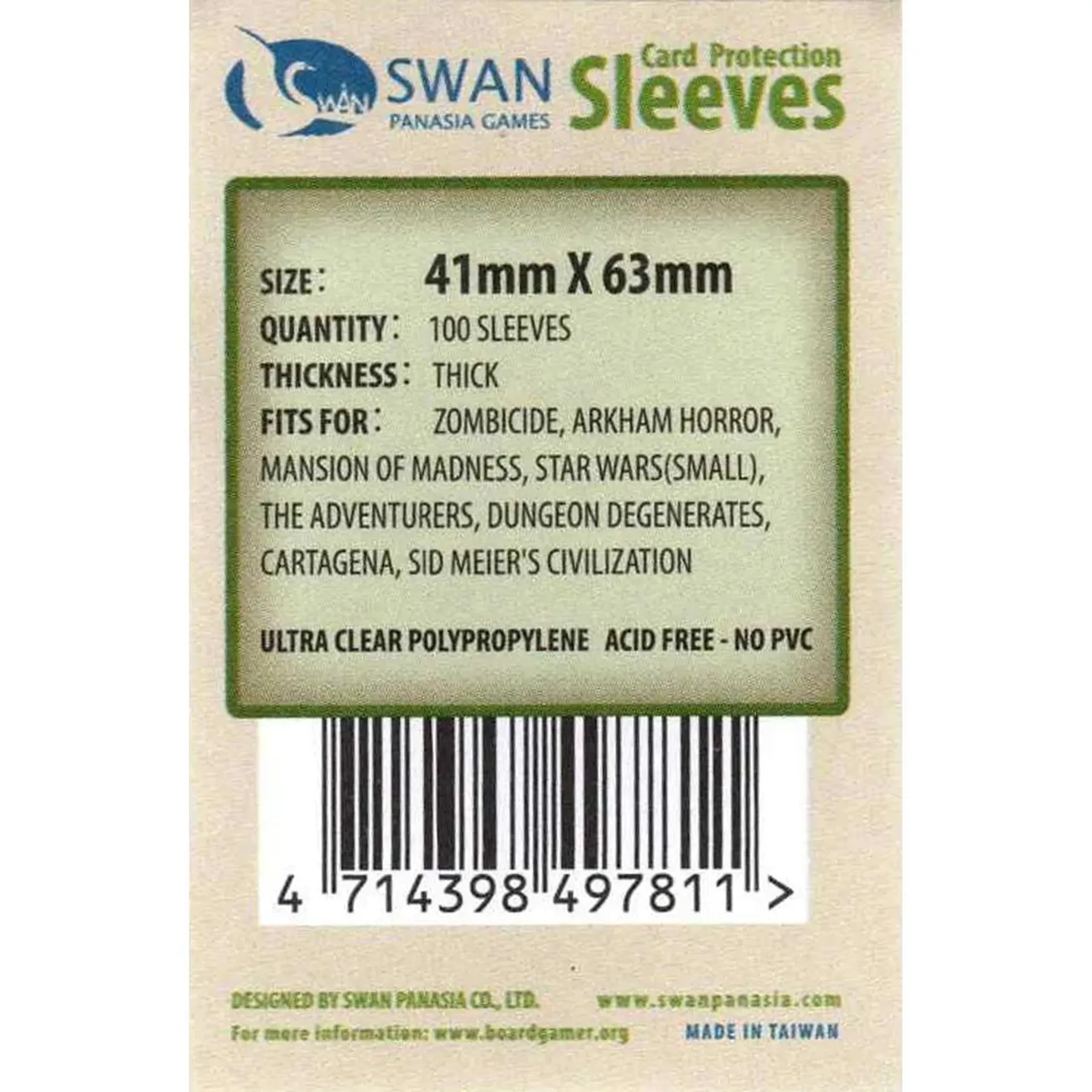 Kártyavédő - Swan 41*63 mm Prémium (100 db-os)