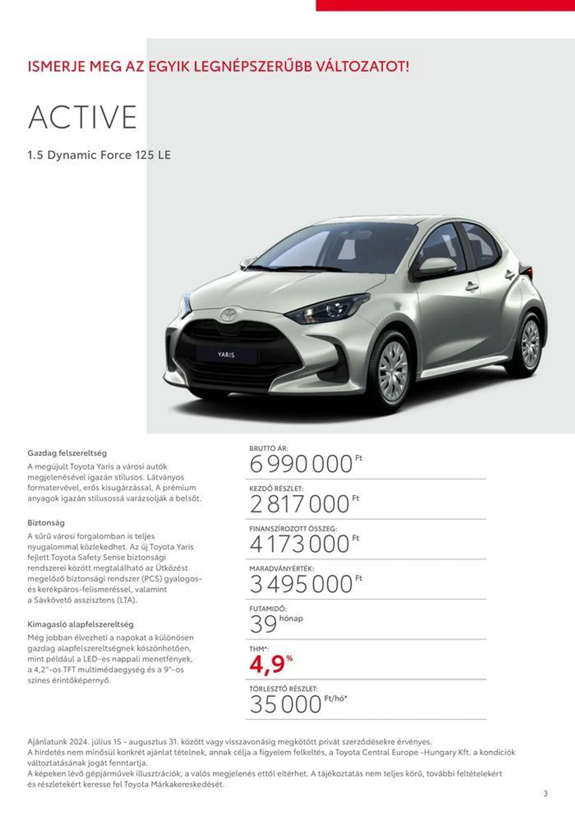 Katalógus Toyota Új YARIS Hybrid július 16.-tól július 16.-ig 2025. - Oldal 3