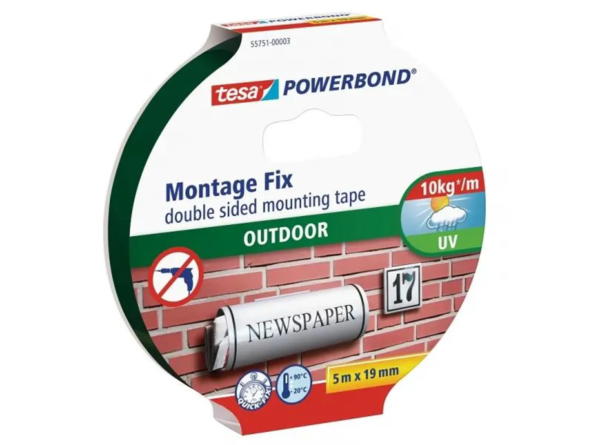 TESA POWERBOND - kültéri montázsszalag (kétoldalas, 5m)