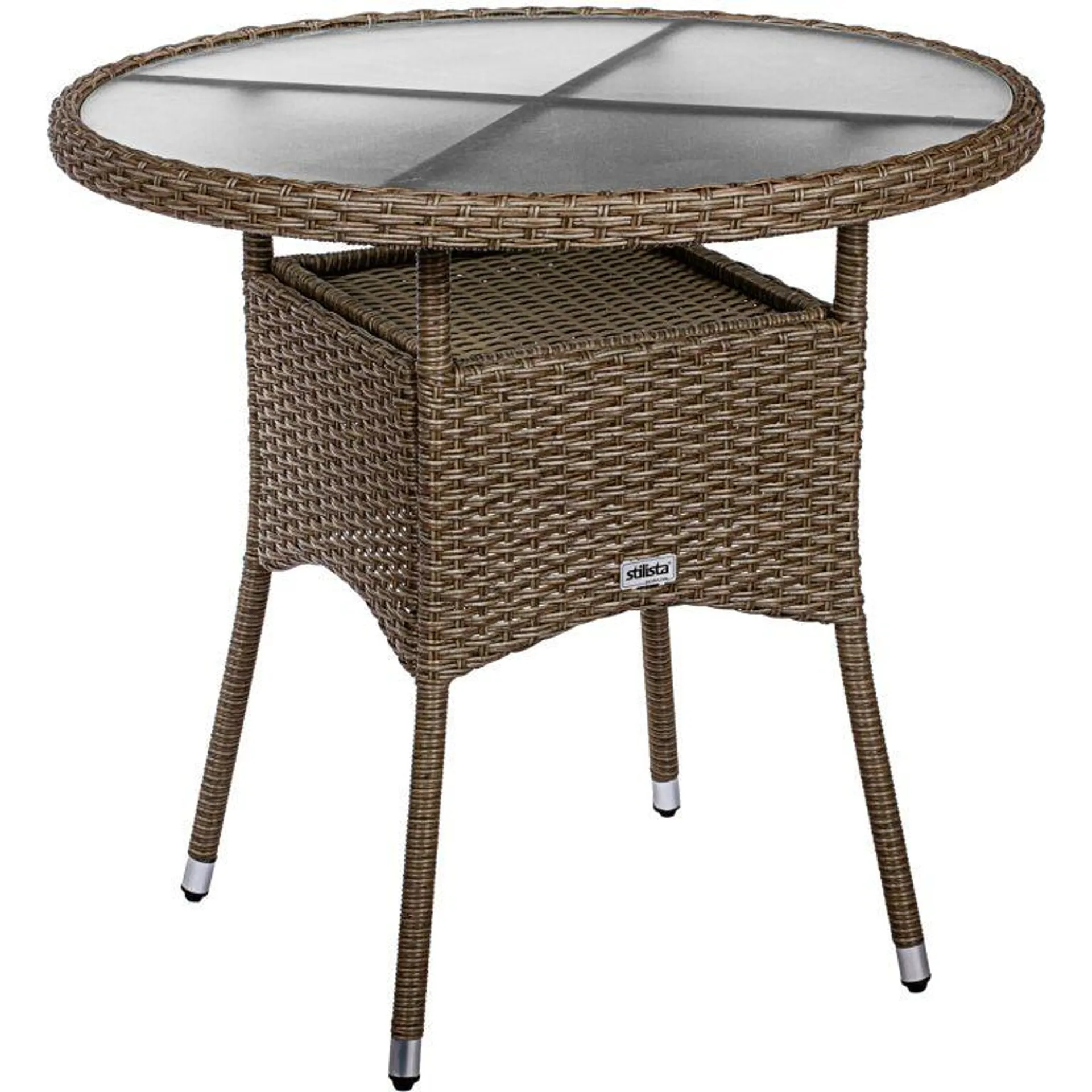 STILISTA Kerti asztal 80 x 80 x 75 cm polyrattan krém