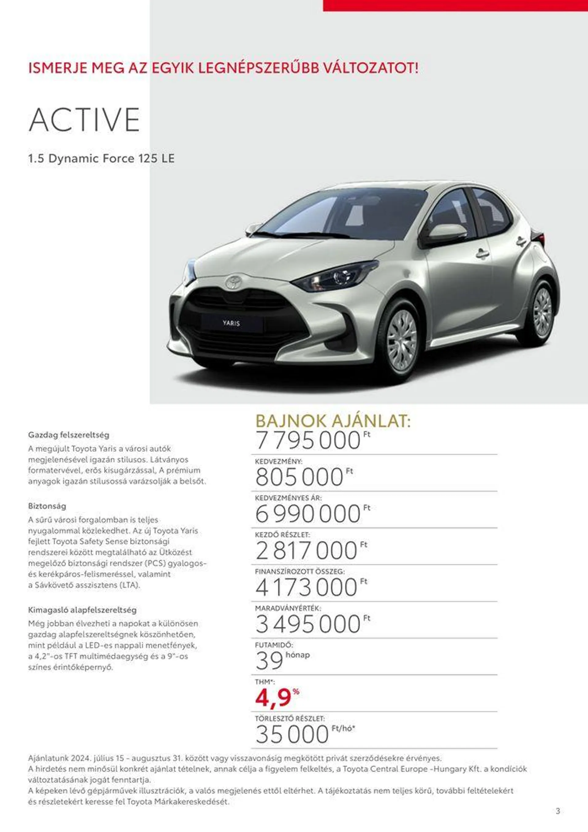 Katalógus Toyota Új YARIS Hybrid szeptember 24.-tól szeptember 24.-ig 2025. - Oldal 3