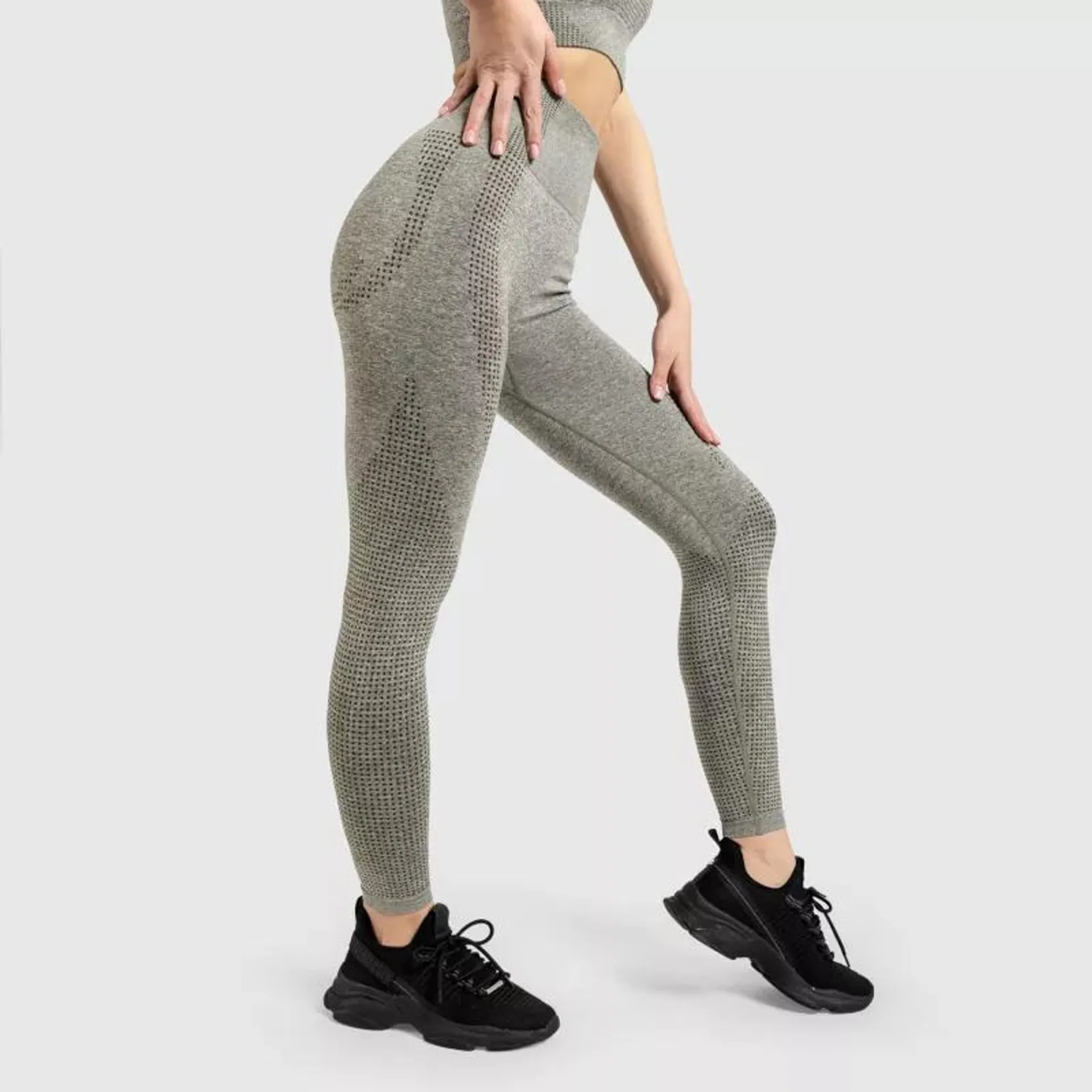 Varrás nélküli leggings Iron Aesthetics Seamless Spots, zöld