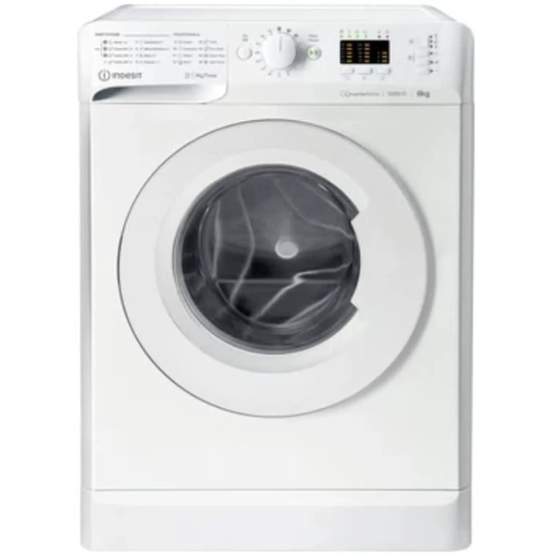 INDESIT MTWSA 61294 W EE Elöltöltős mosógép, 6 kg, 1200 ford/perc, LED kijelző, C energiaosztály, Fehér