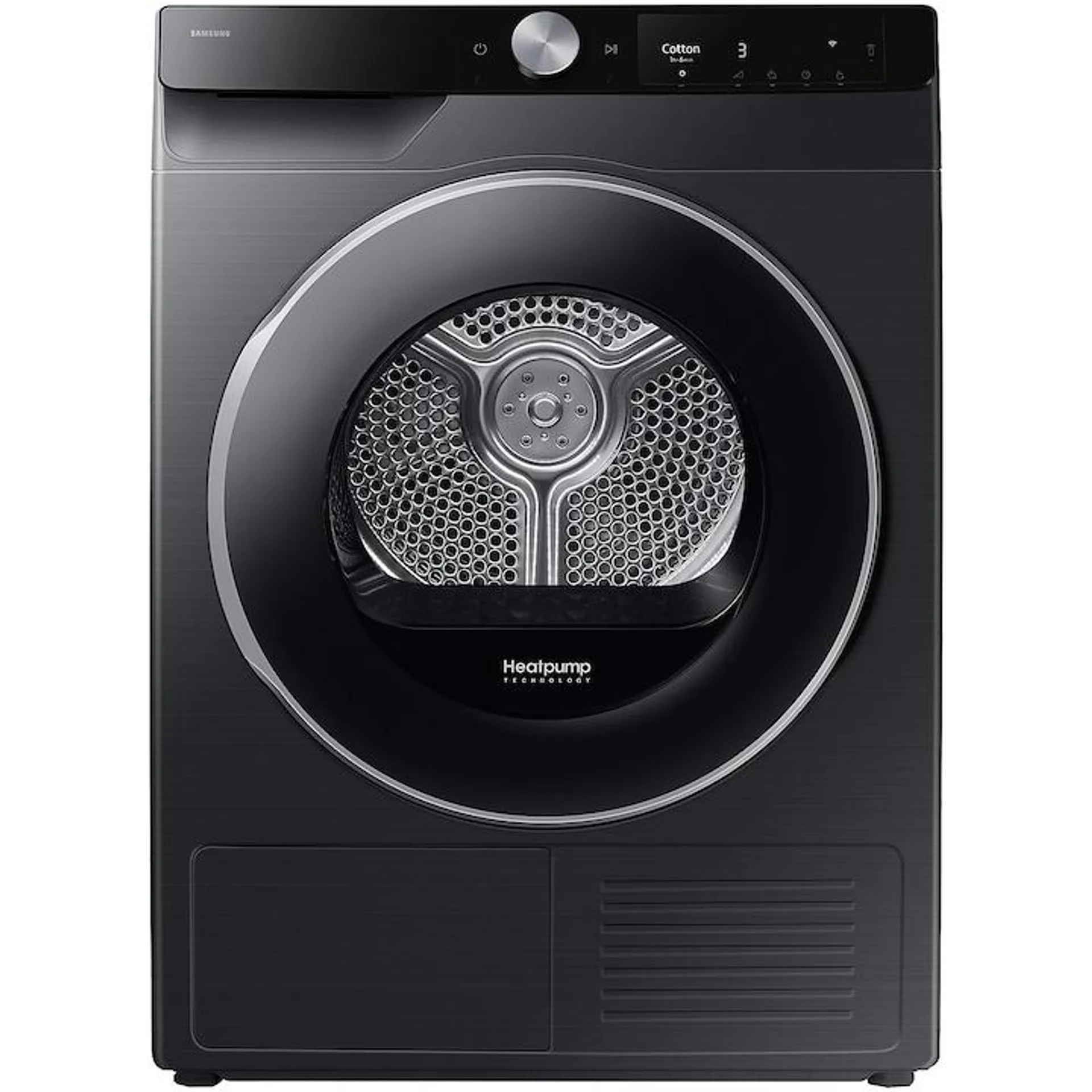 Samsung DV80T6220LB/S7 ruhaszárító, Hőszivattyú, 8 kg, A+++ energiaosztály, Optimális szárítás, Levegőmosás, Wifi SmartThings, AI Control, Fekete