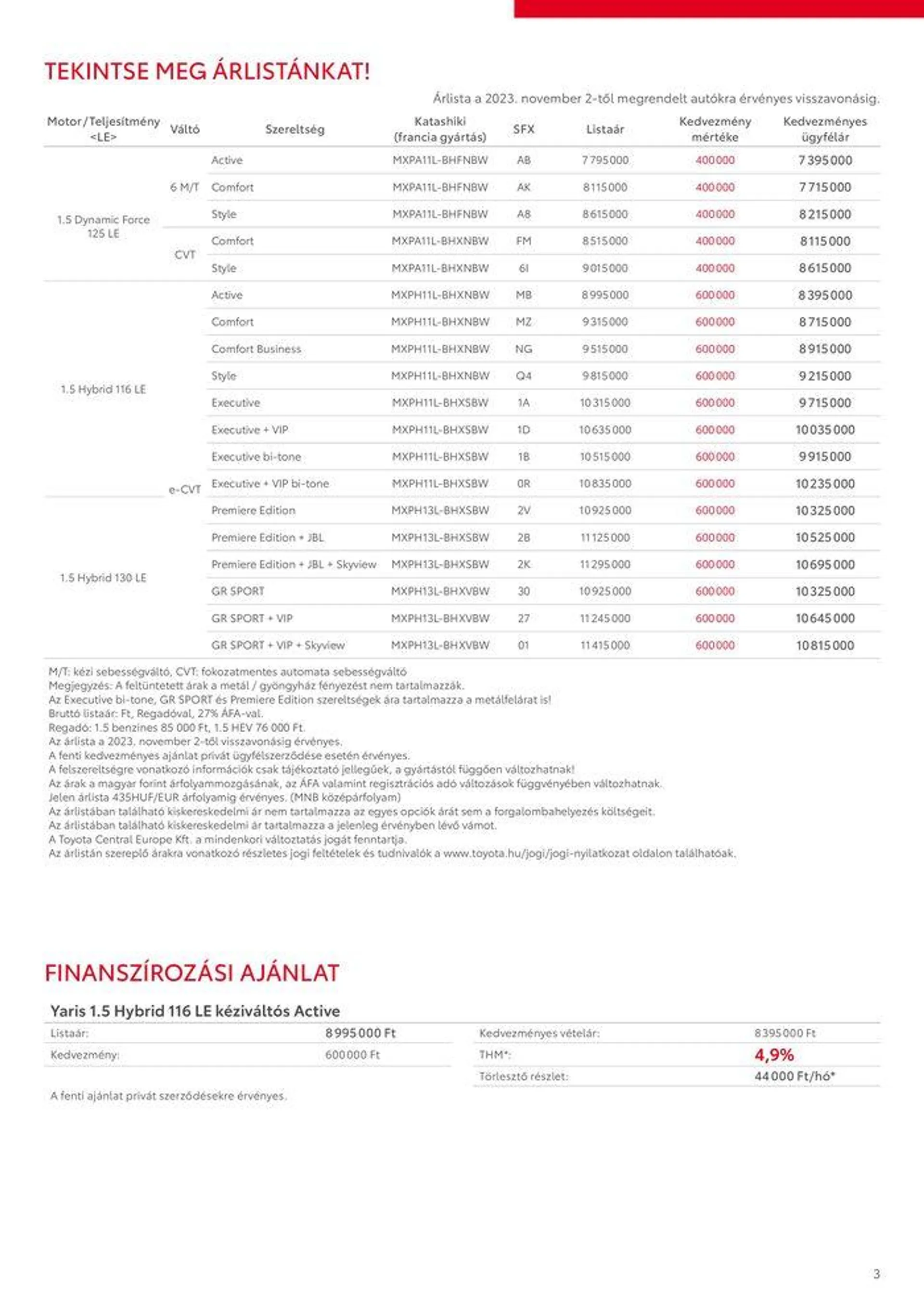 Katalógus Toyota YARIS Hybrid MC24 december 11.-tól december 9.-ig 2024. - Oldal 3