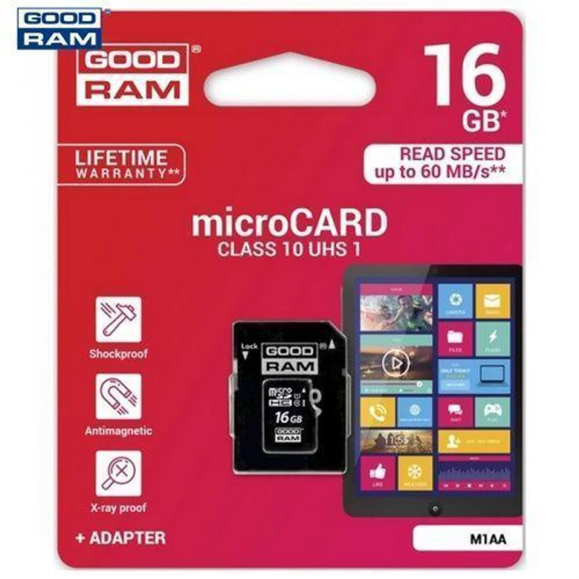 Goodram microSDHC 16GB class10 memóriakártya M1AA-0160R11