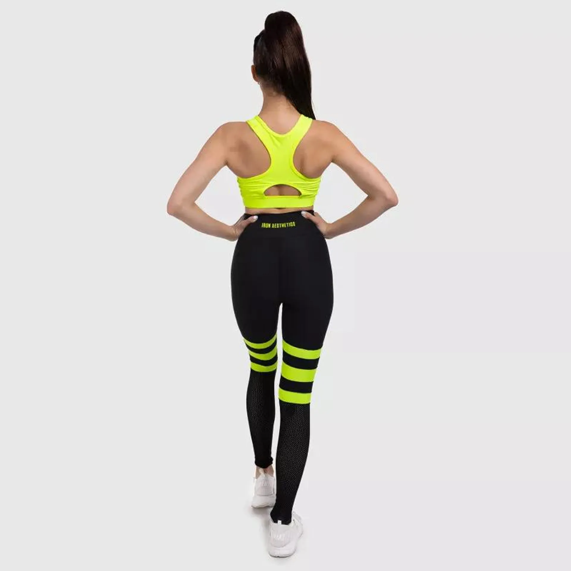 Női sportmelltartó - Iron Aesthetics, NEON YELLOW