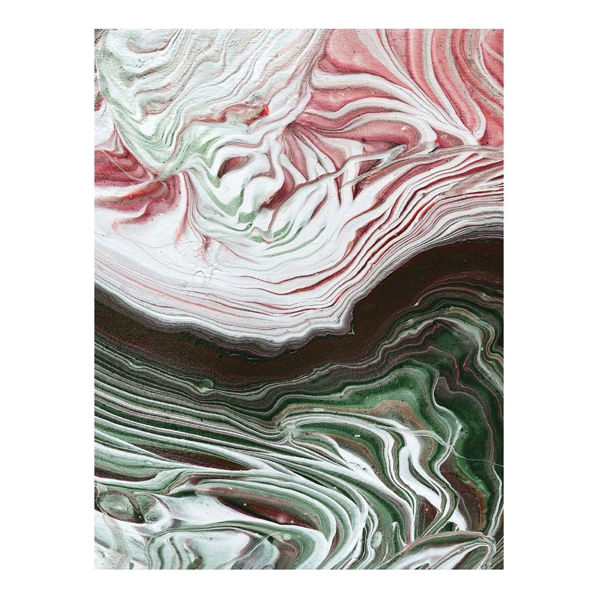 Poszter, absztrakt, keret nélkül, 30x40 cm, zöld-rózsaszín - FUSION