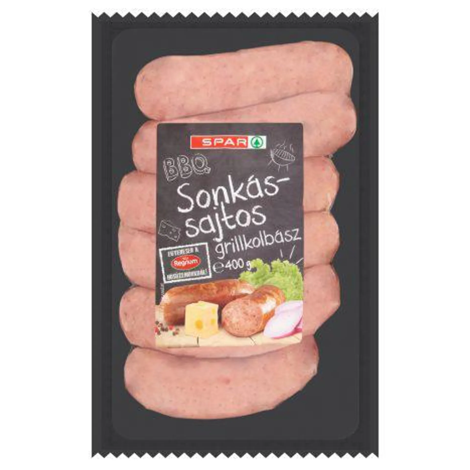 SPAR BBQ sonkás-sajtos grillkolbász 400 g