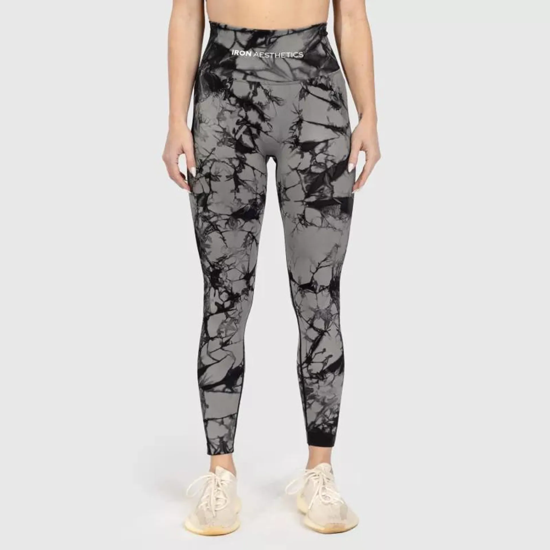 Magasderekú varrás nélküli leggings Iron Aesthetics Marble, G&B