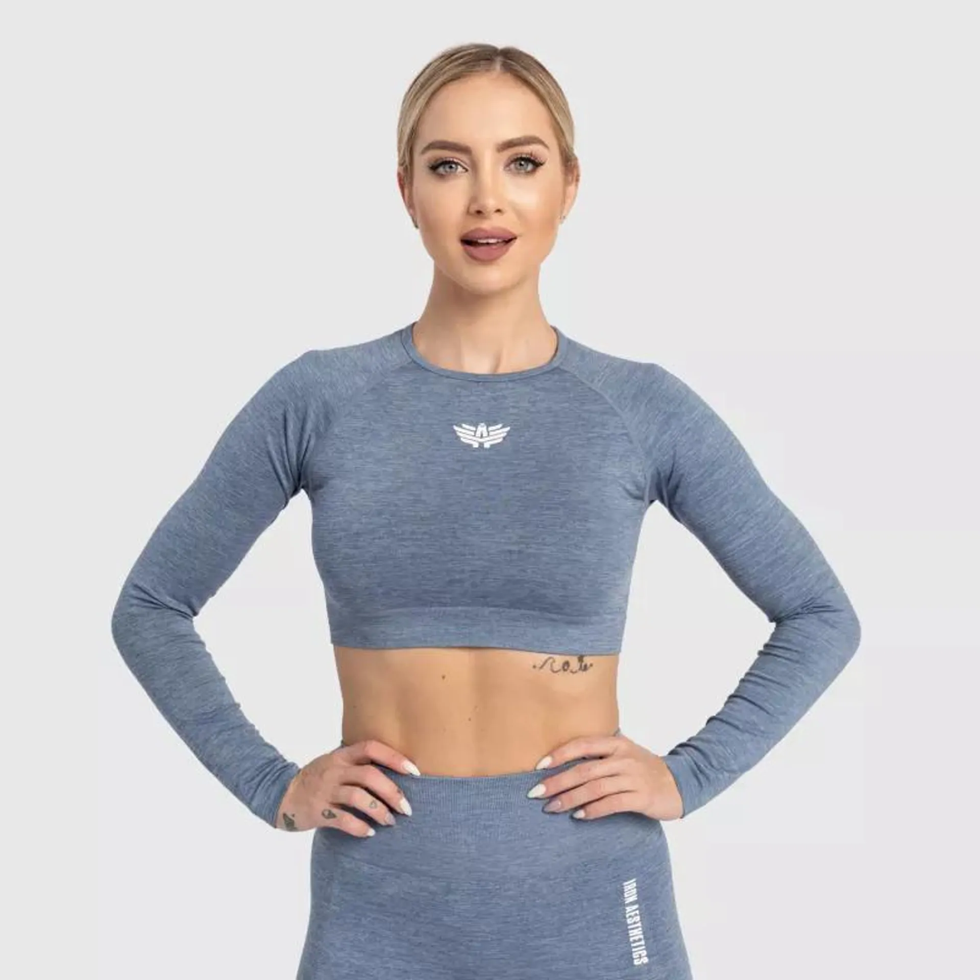 Női sport crop top Iron Aesthetics Solid, kék