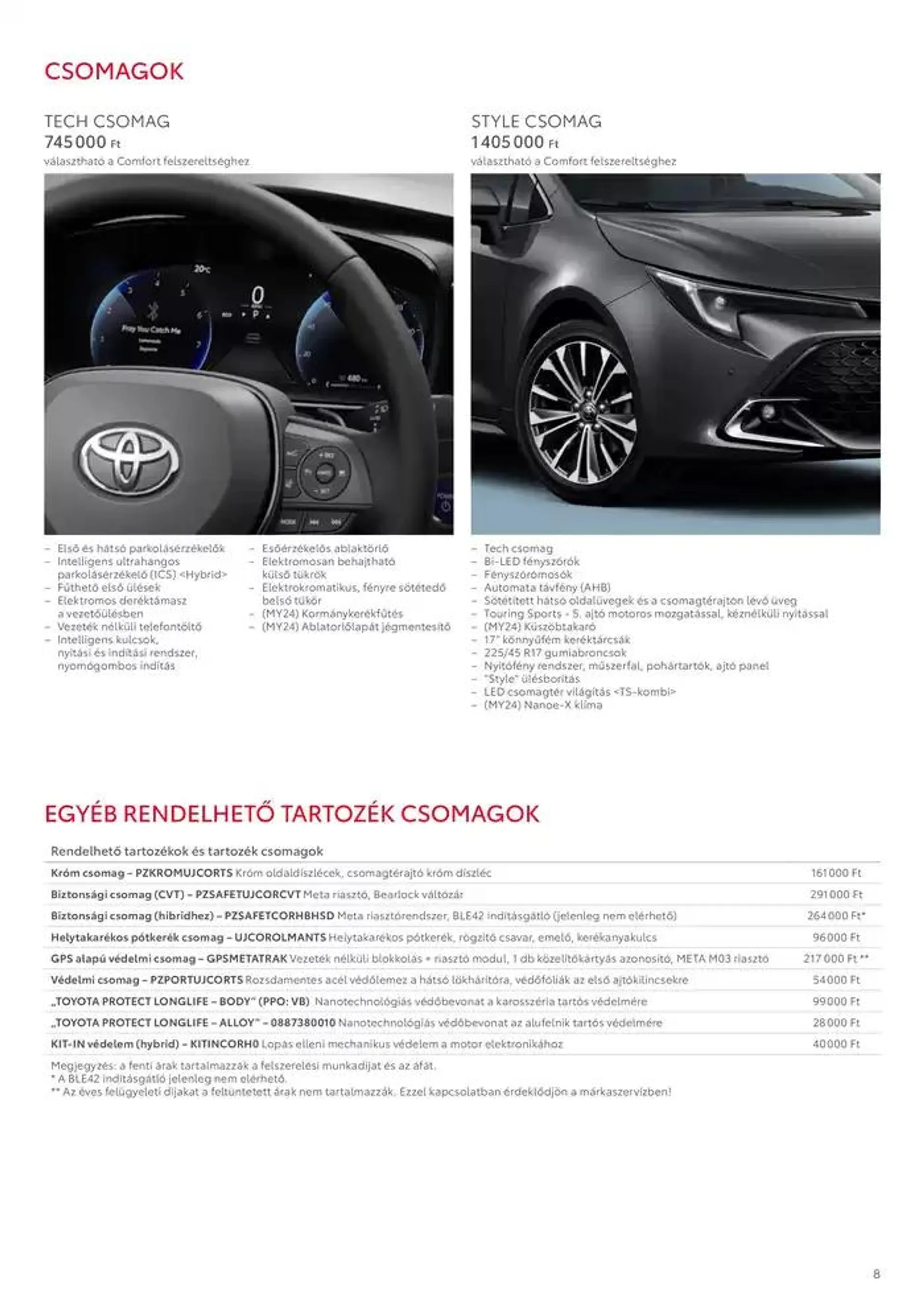 Katalógus Toyota Corolla TS MY24 október 3.-tól október 3.-ig 2025. - Oldal 8